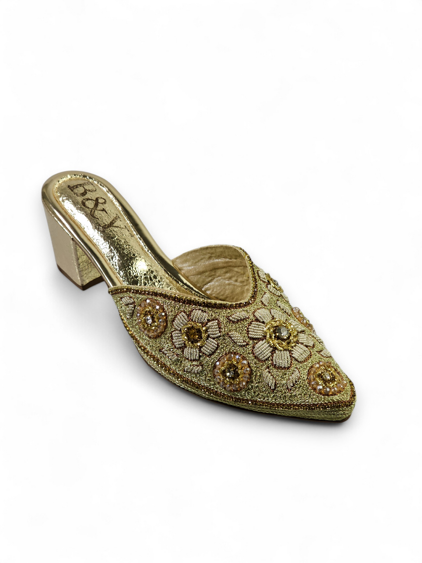 Mule 9721 Dourado Com Salto 6cm