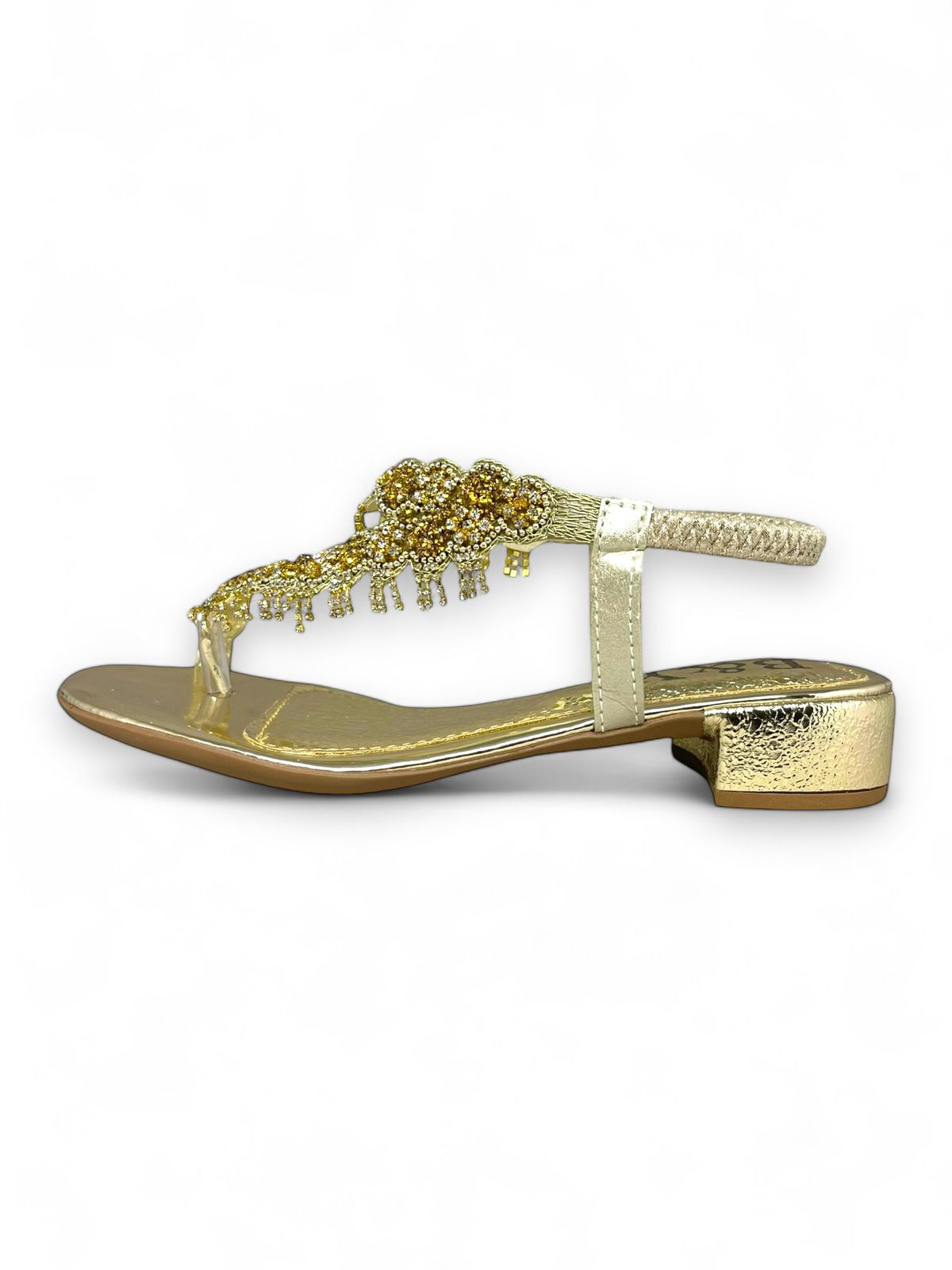Sanadalia 9139 Dourado Com Salto Bloco 3cm
