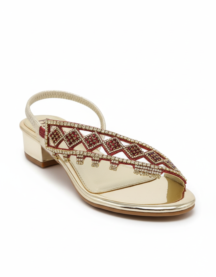 Sandália 1089 Vinho Com Salto Bloco 3cm