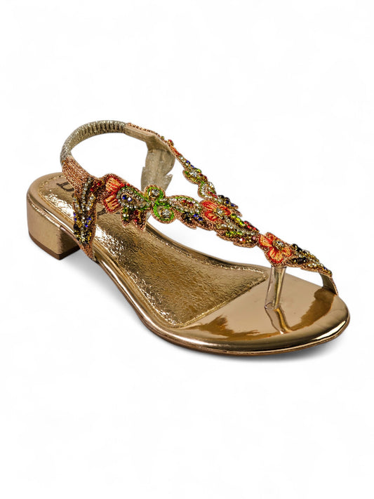 Sandália 9390 Bronze Com Salto Bloco 3cm