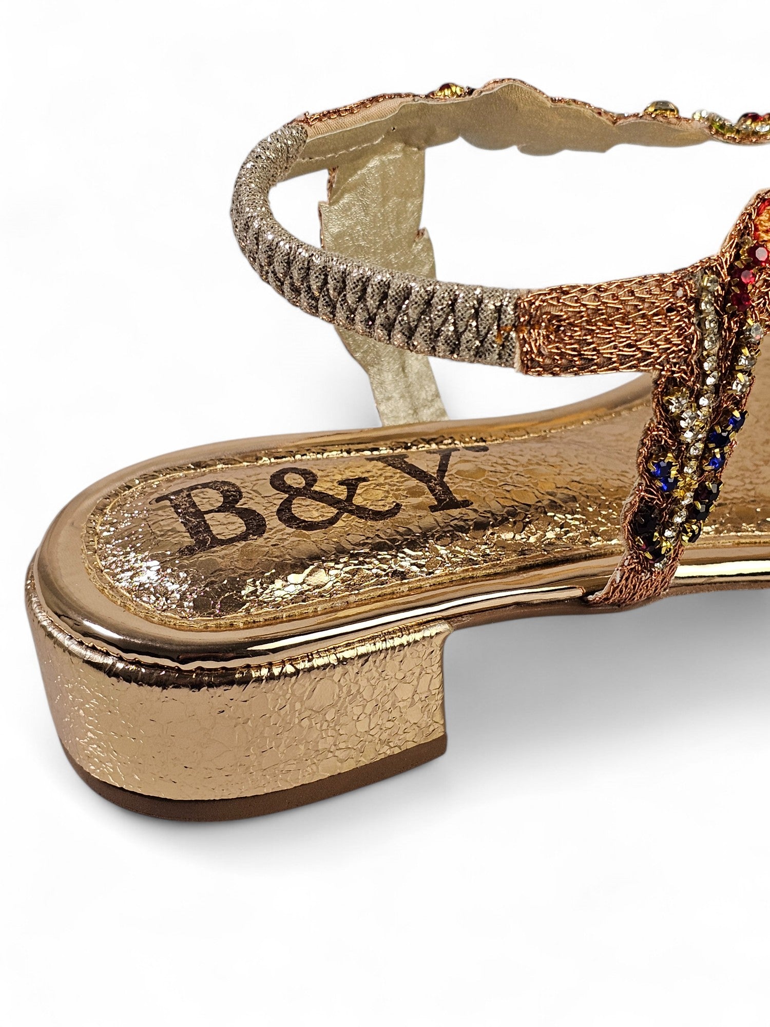 Sandália 9390 Bronze Com Salto Bloco