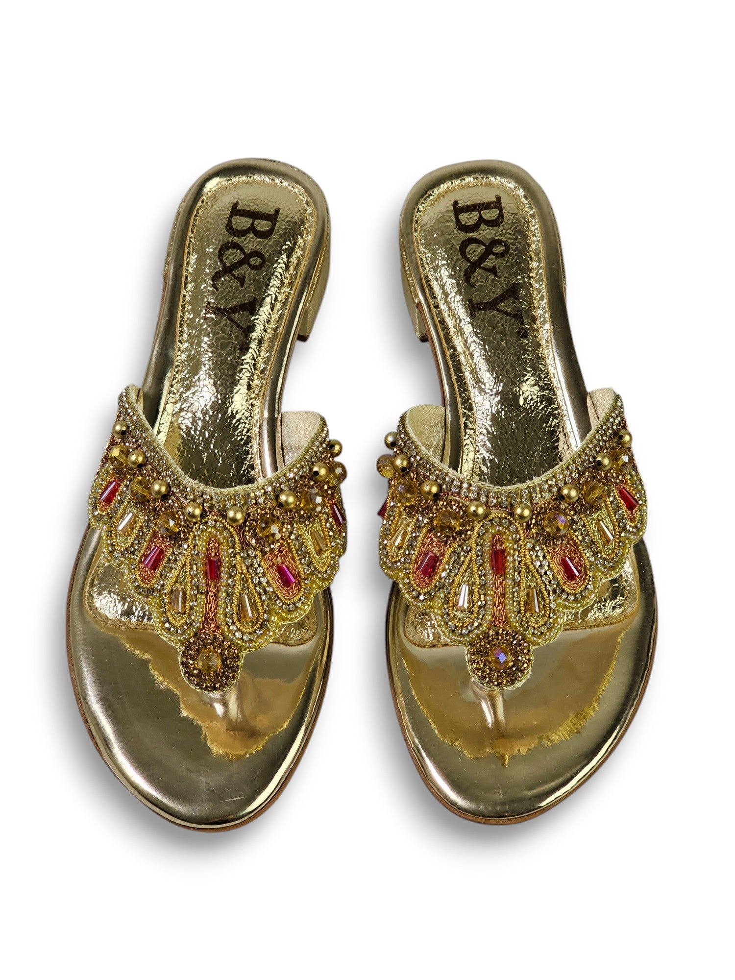 Chinelo 9622 Dourado Salto Bloco