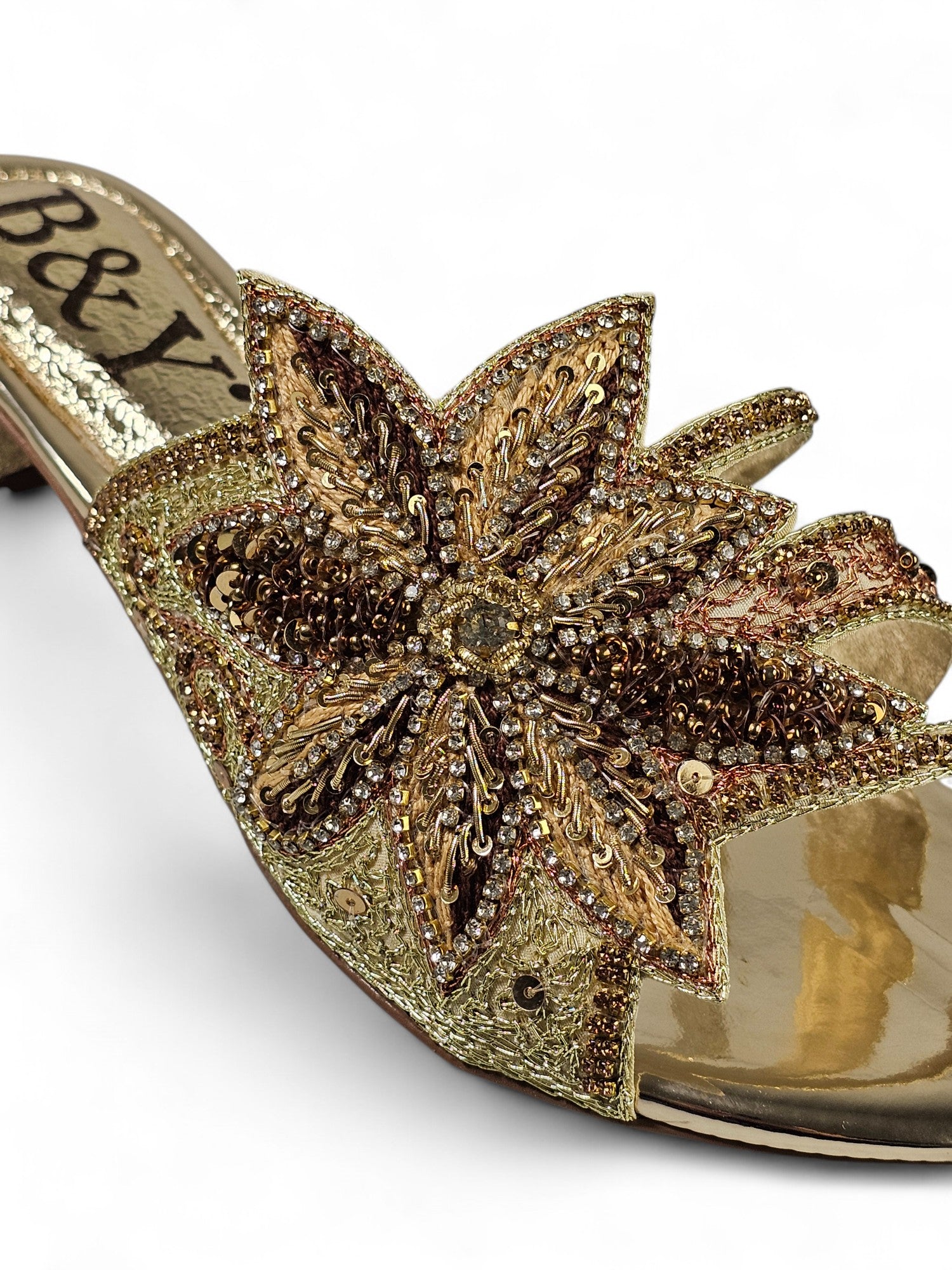 Tamanco 9724 Dourado Salto Bloco