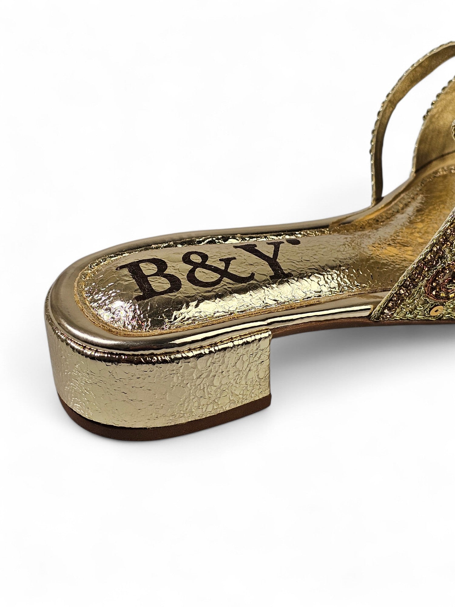 Tamanco 9724 Dourado Salto Bloco