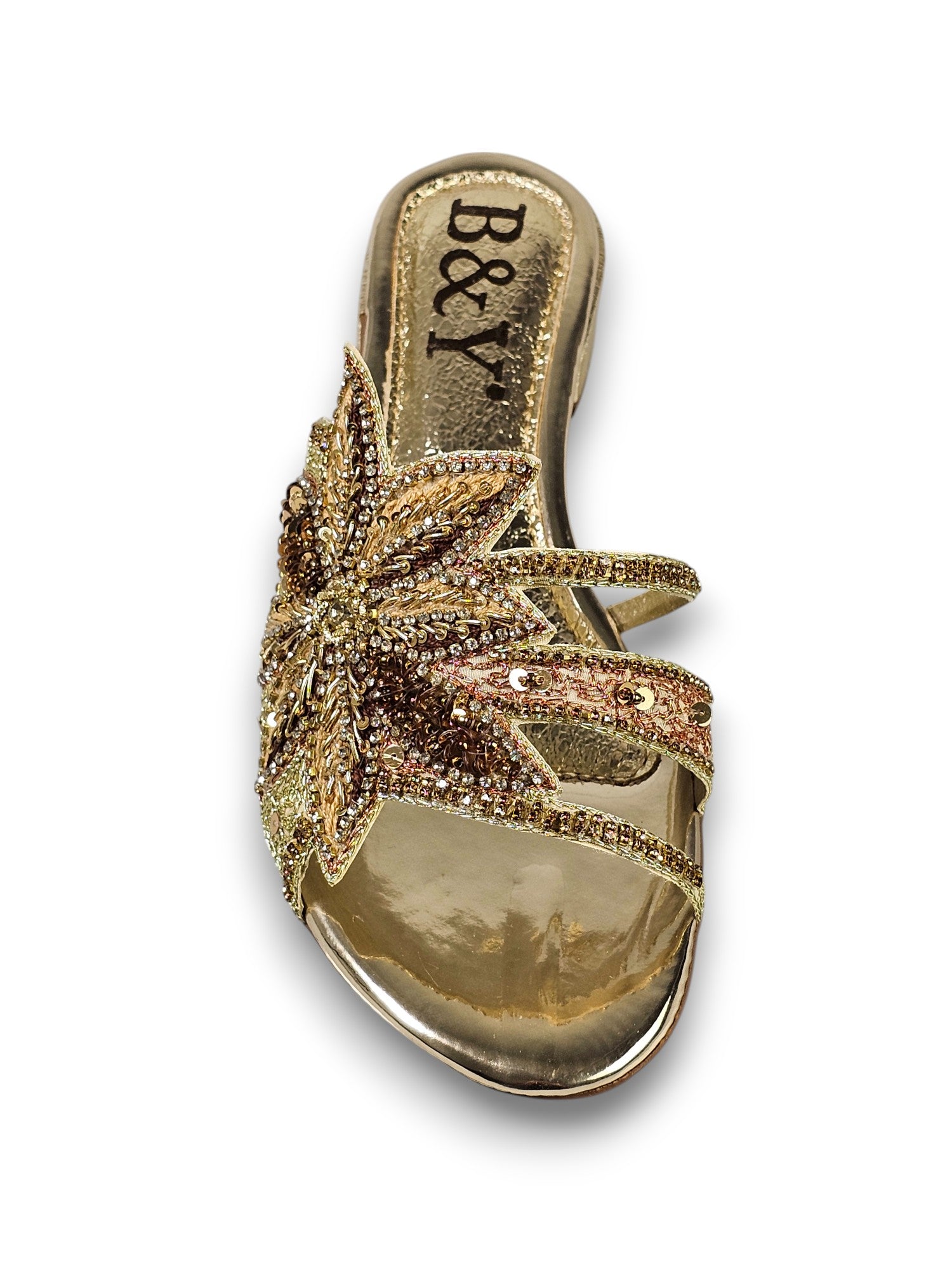 Tamanco 9724 Dourado Salto Bloco