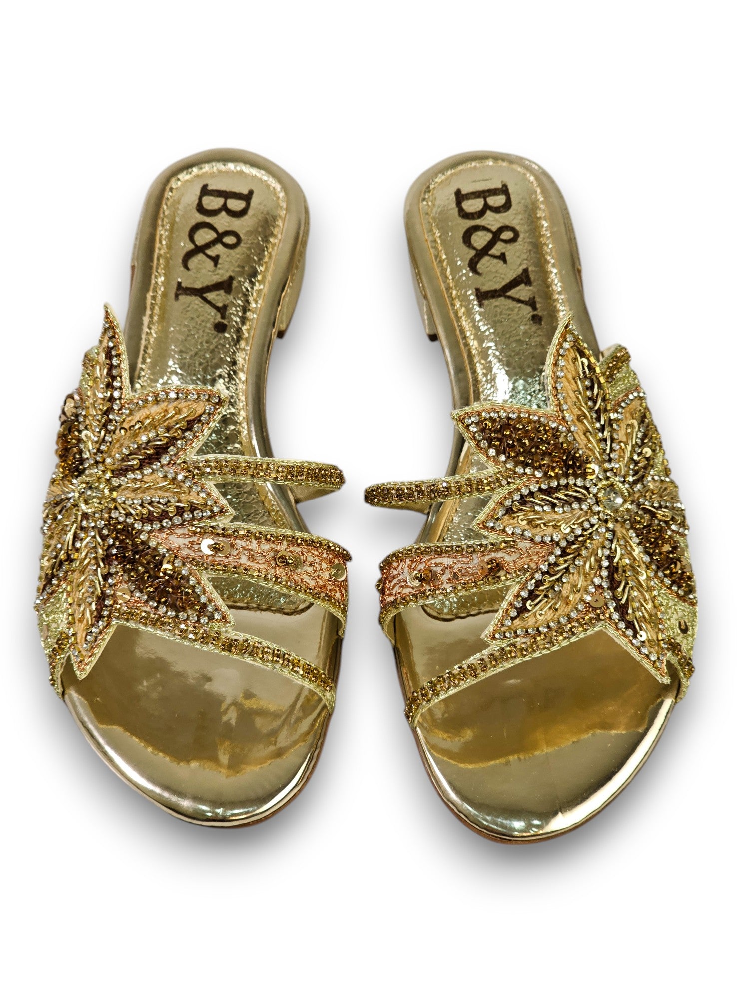 Tamanco 9724 Dourado Salto Bloco