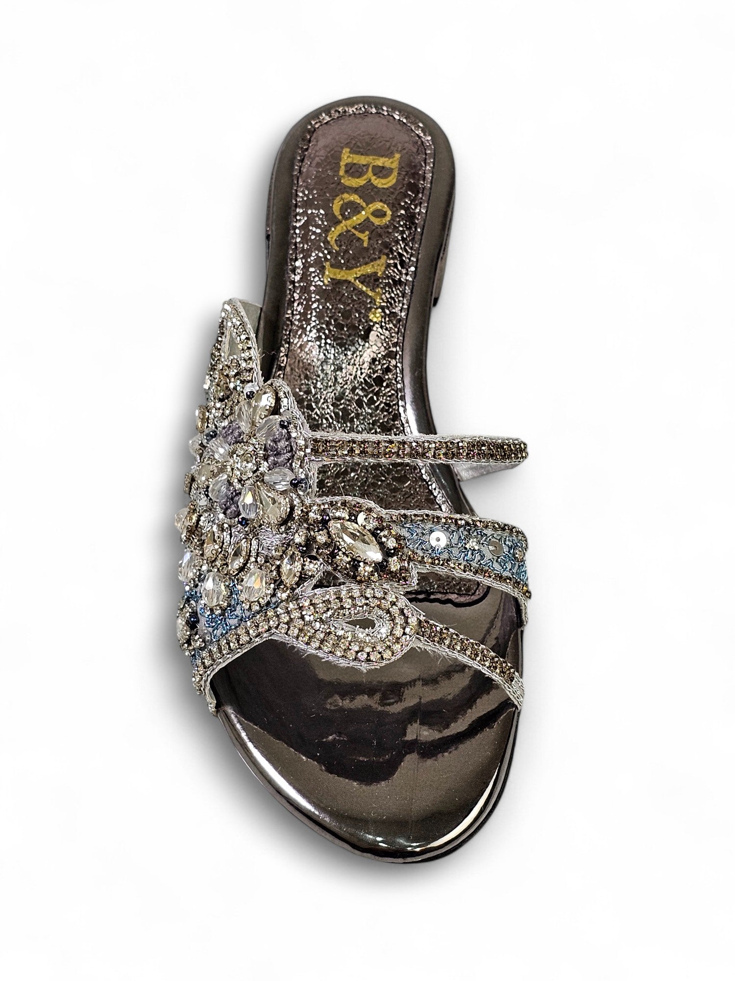 Tamanco 9262 Prata Salto Bloco