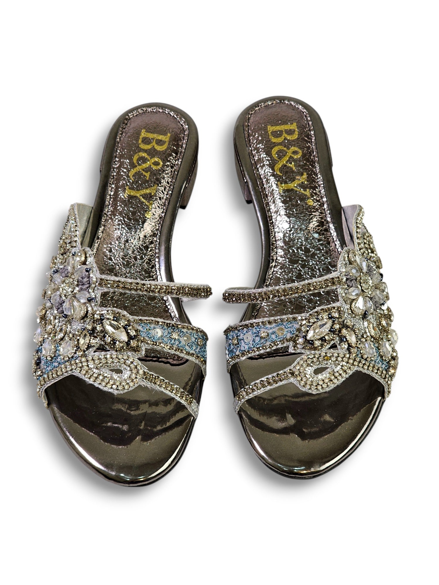 Tamanco 9262 Prata Salto Bloco