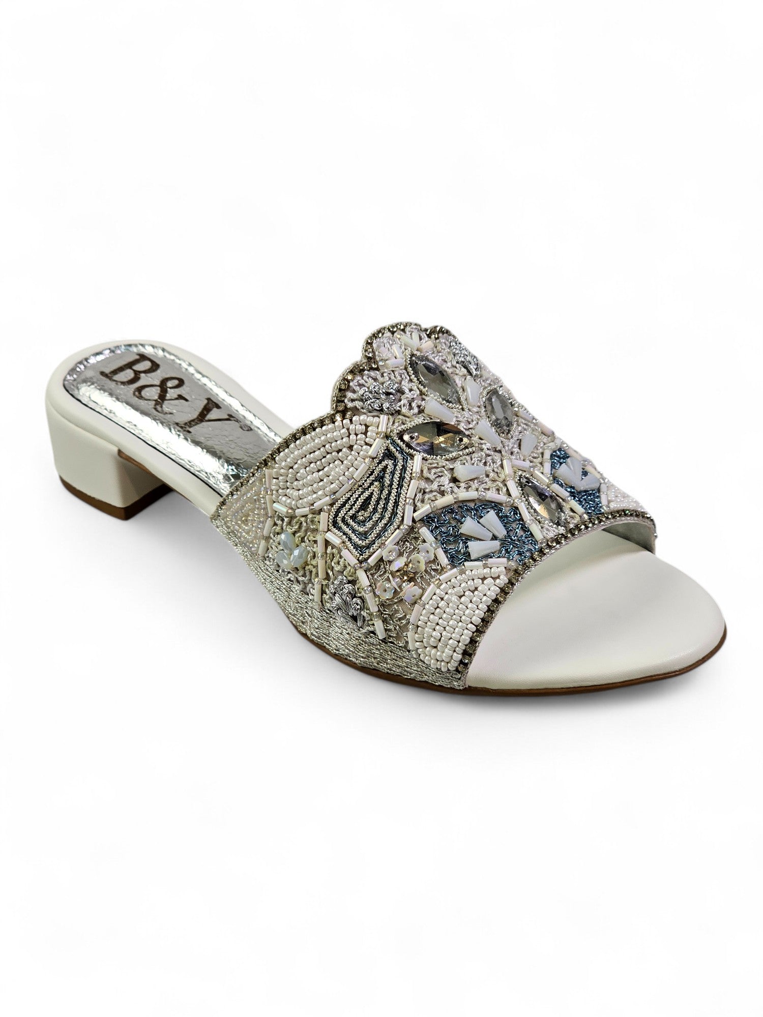 Tamanco 9692 Branco Salto Bloco