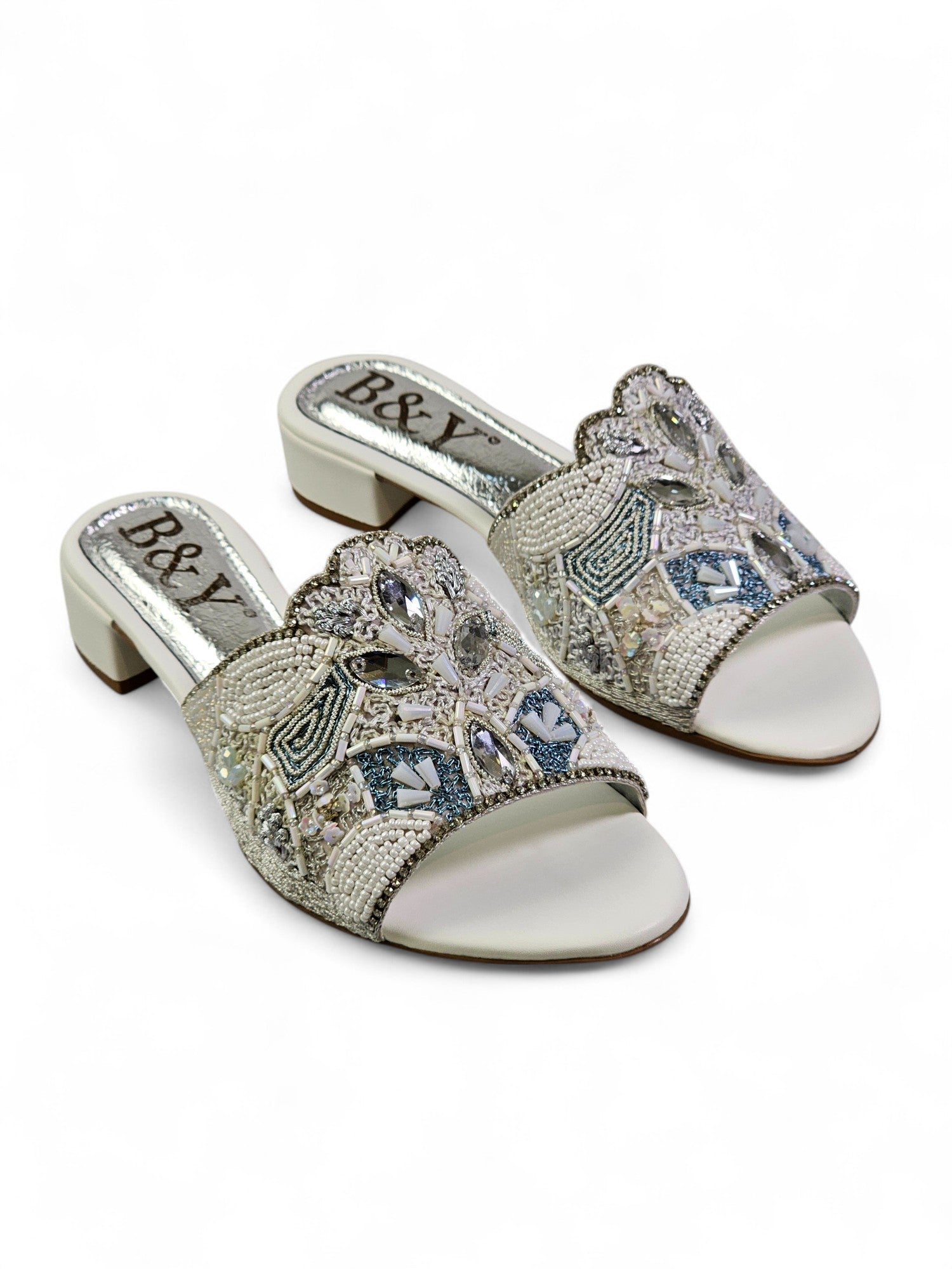 Tamanco 9692 Branco Salto Bloco