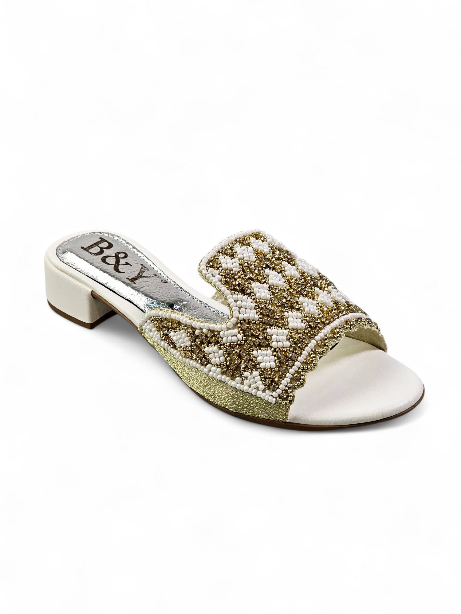 Tamanco 9134 Branco Salto Bloco