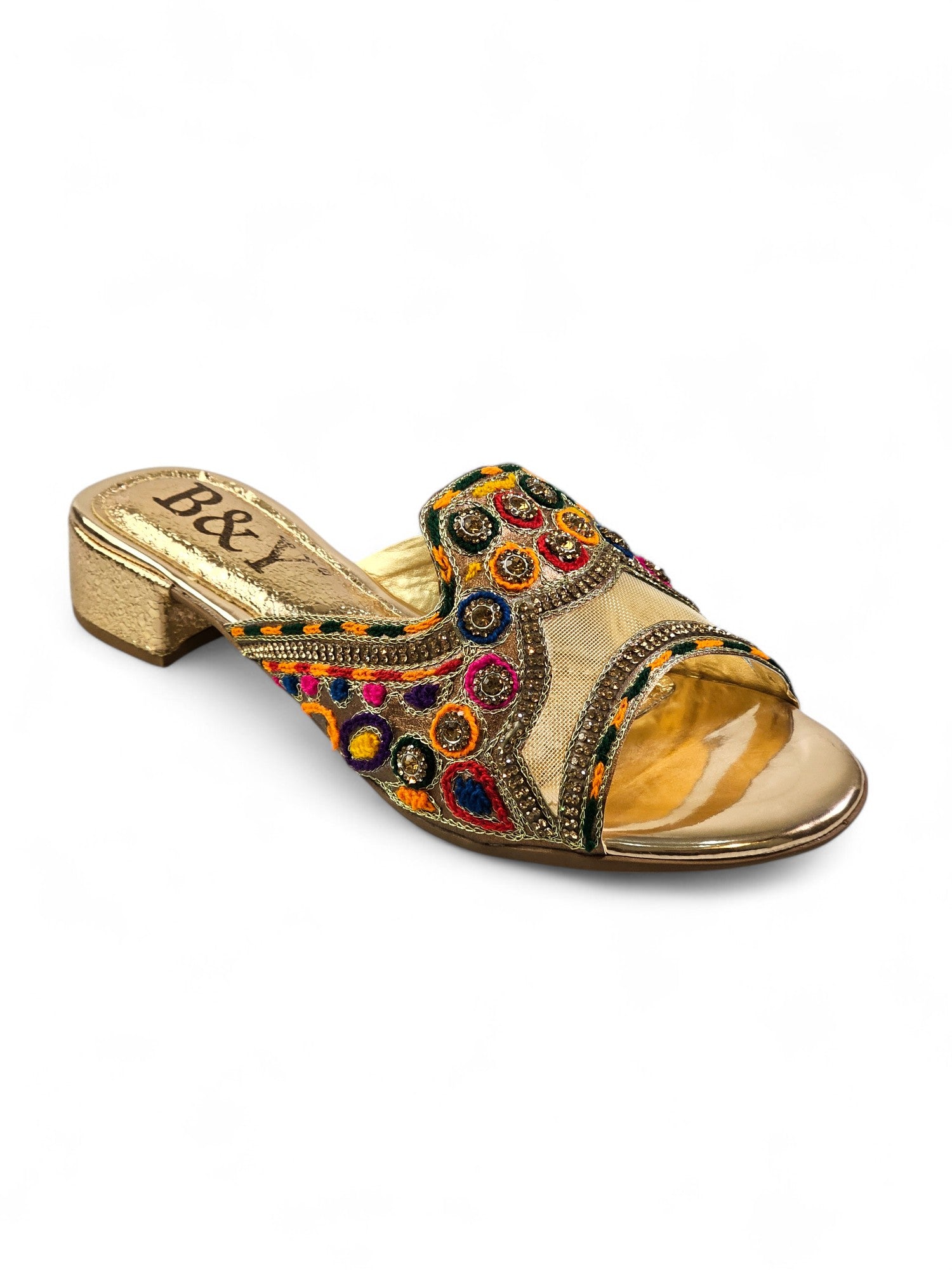 Tamanco 9327 Bronze Salto Bloco