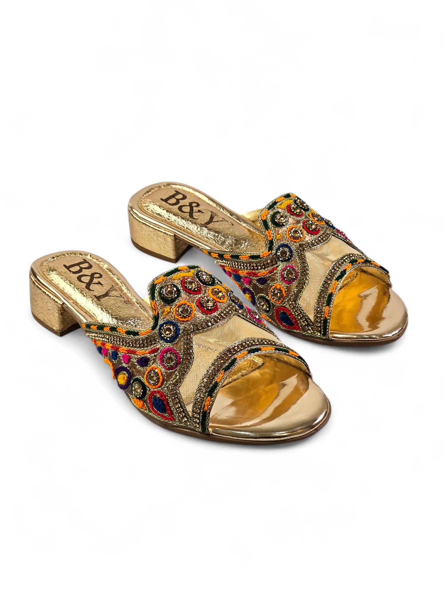 Tamanco 9327 Bronze Salto Bloco