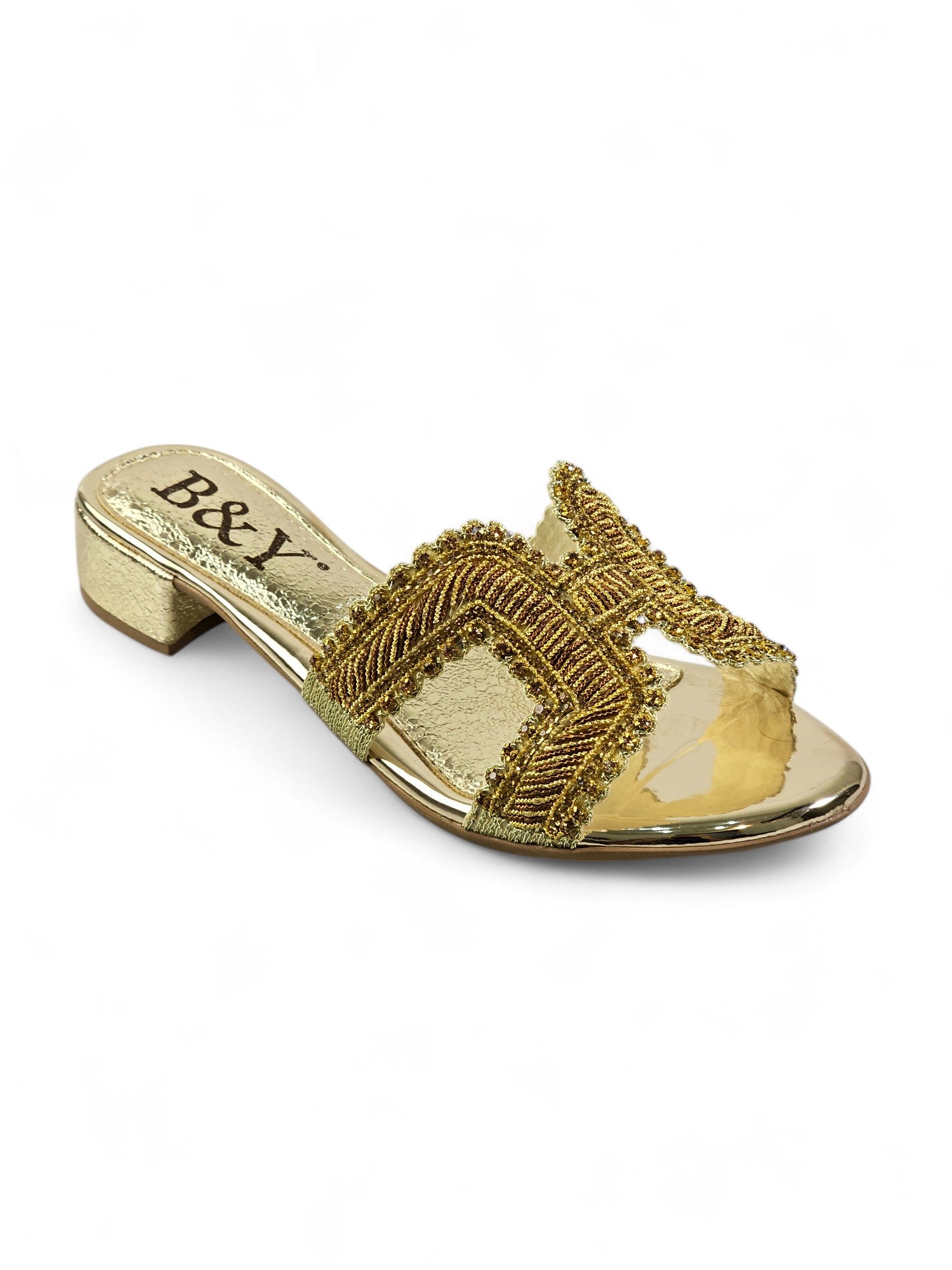 Tamanco 9573 Dourado Salto Bloco