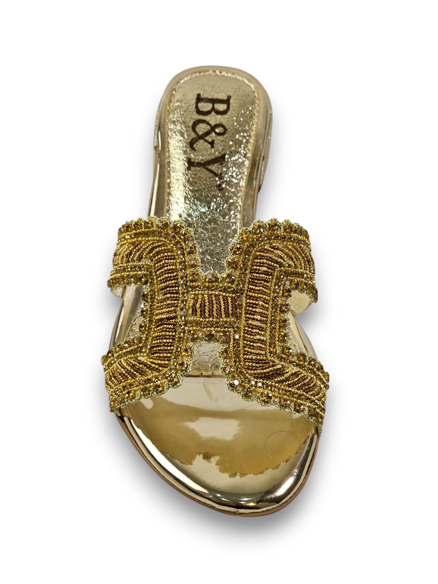 Tamanco 9573 Dourado Salto Bloco