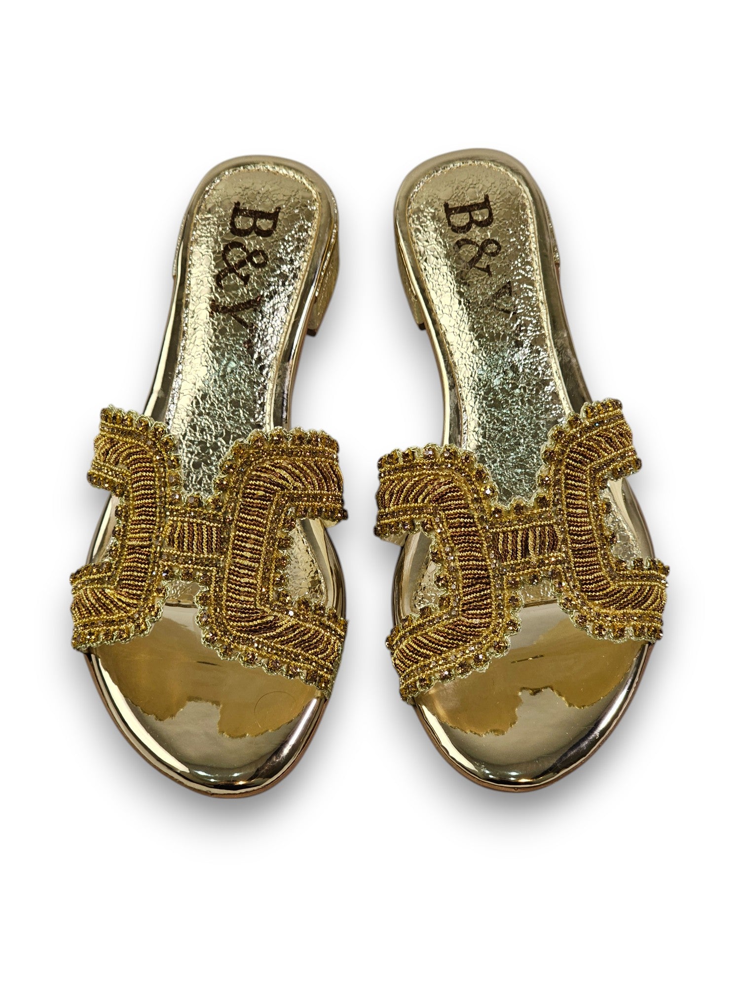 Tamanco 9573 Dourado Salto Bloco