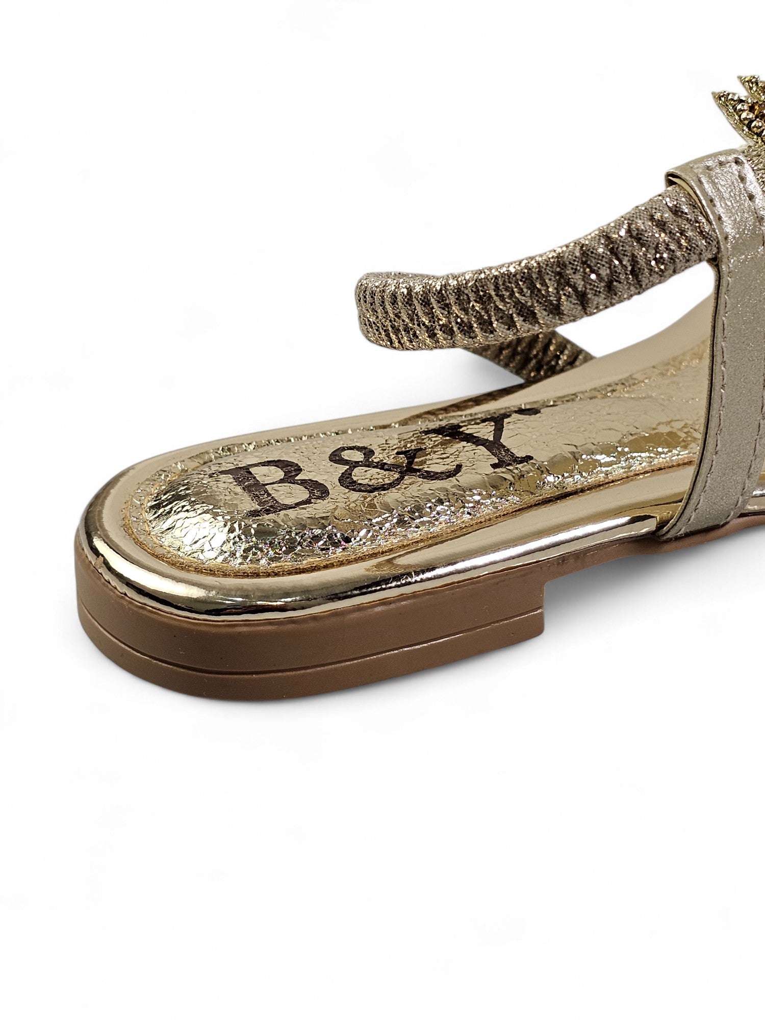 Sandália 1056 Dourado Colorido Sem Salto