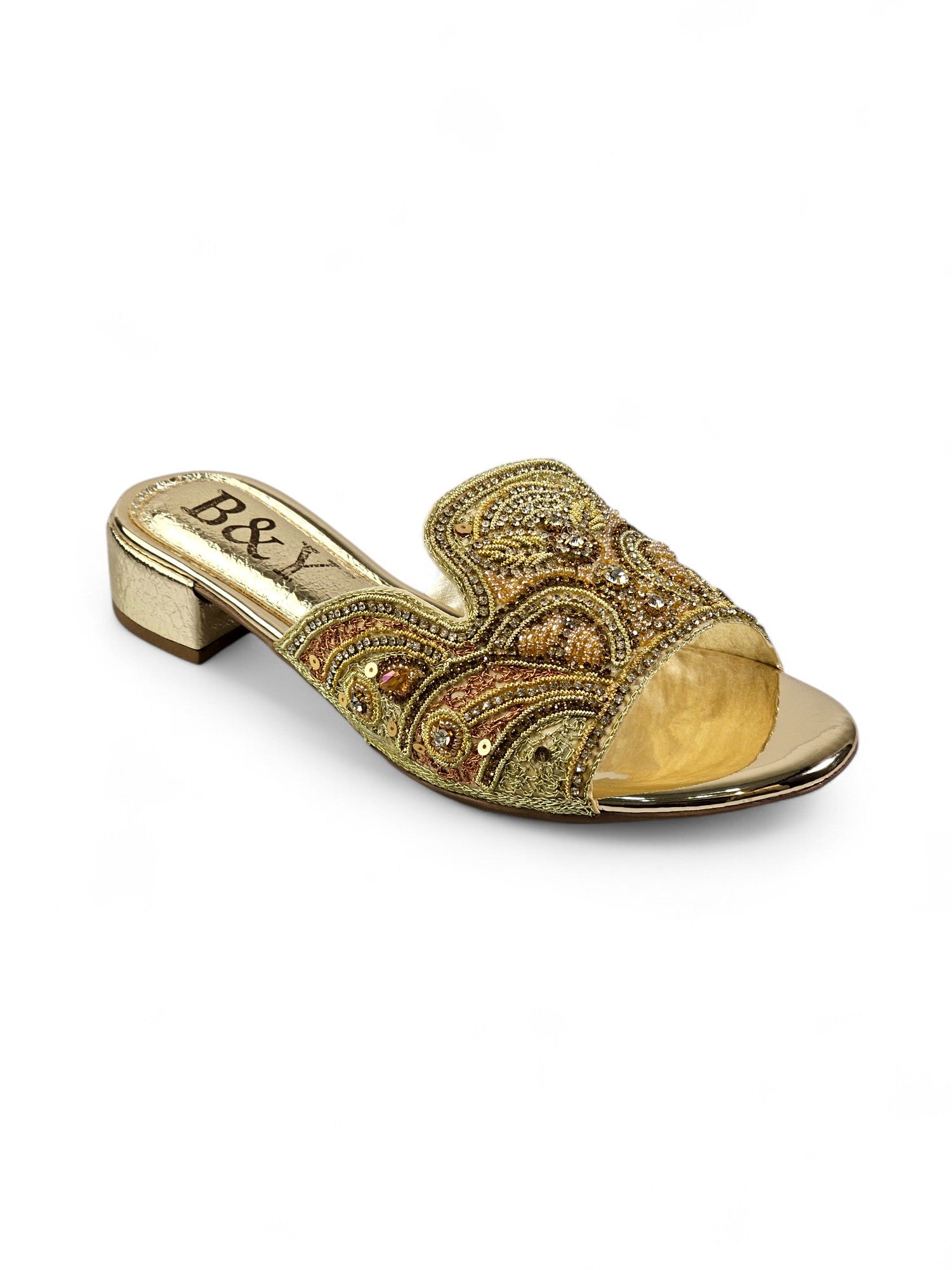 Tamanco 9115 Dourado Salto Bloco