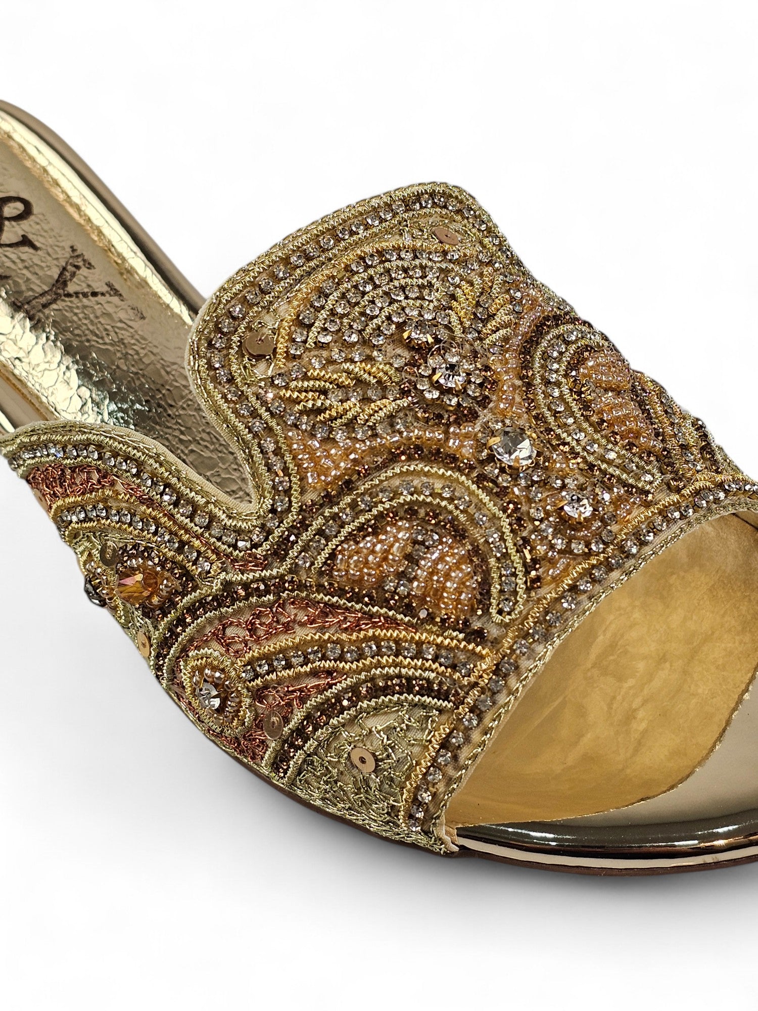 Tamanco 9115 Dourado Salto Bloco