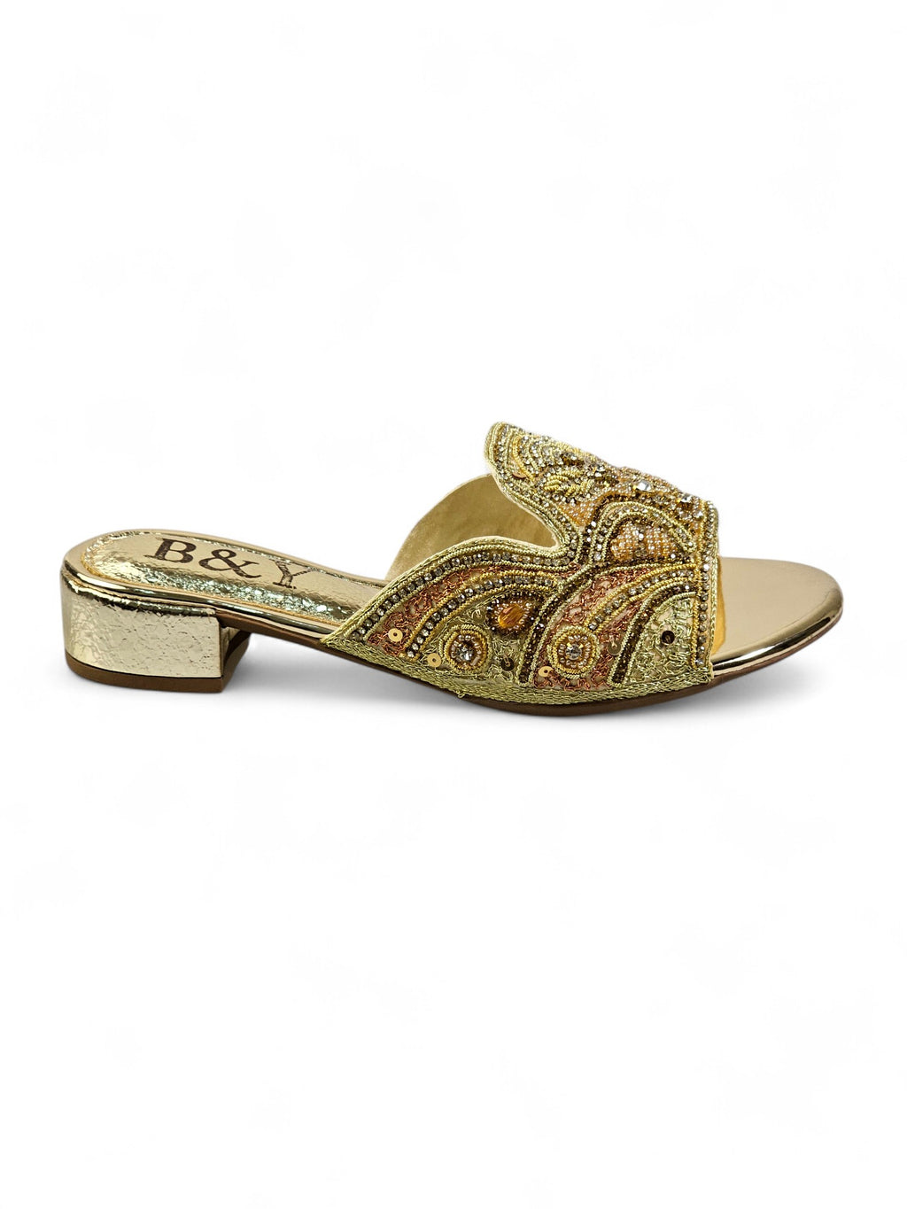 Tamanco 9115 Dourado Salto Bloco