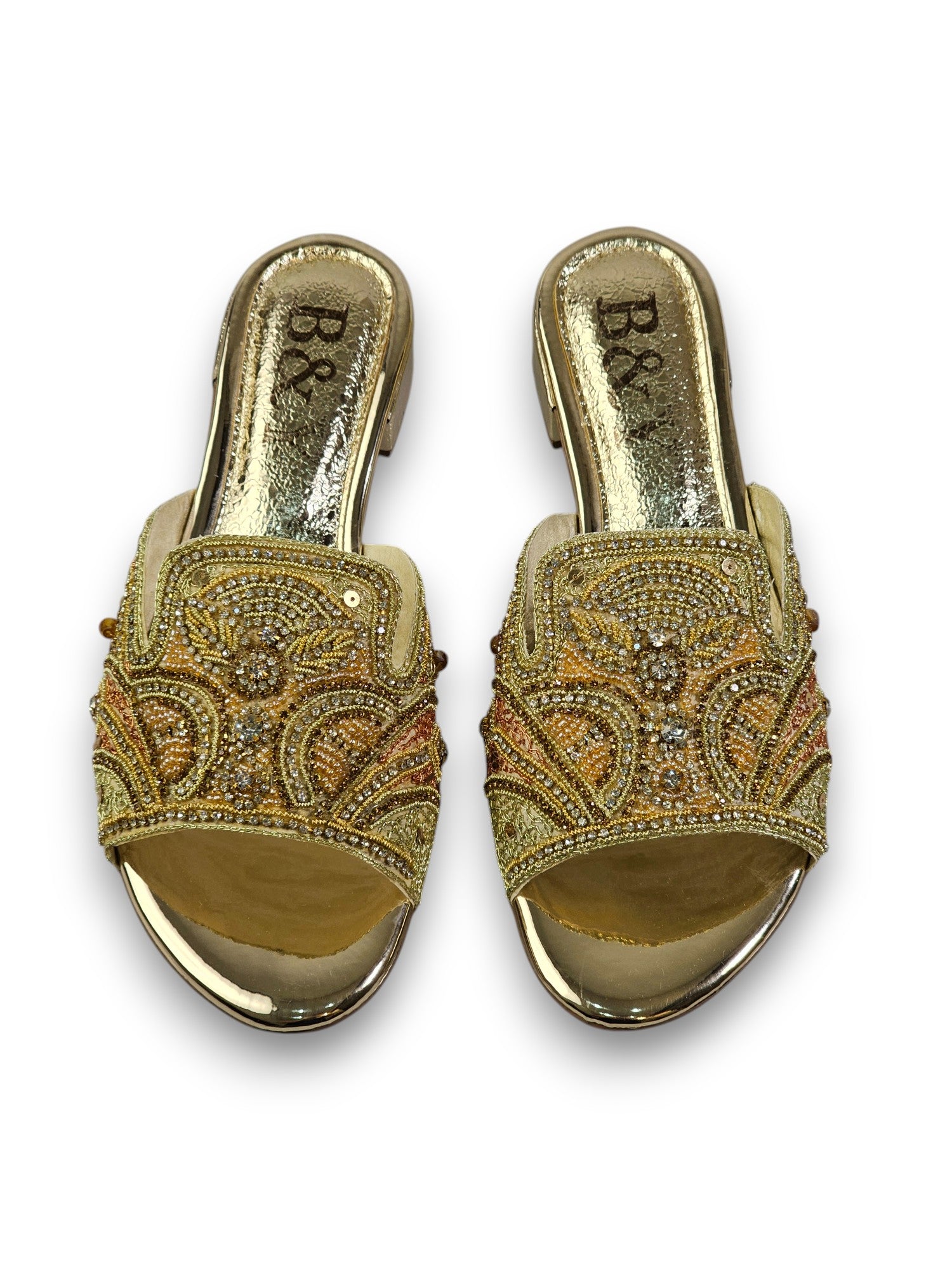 Tamanco 9115 Dourado Salto Bloco