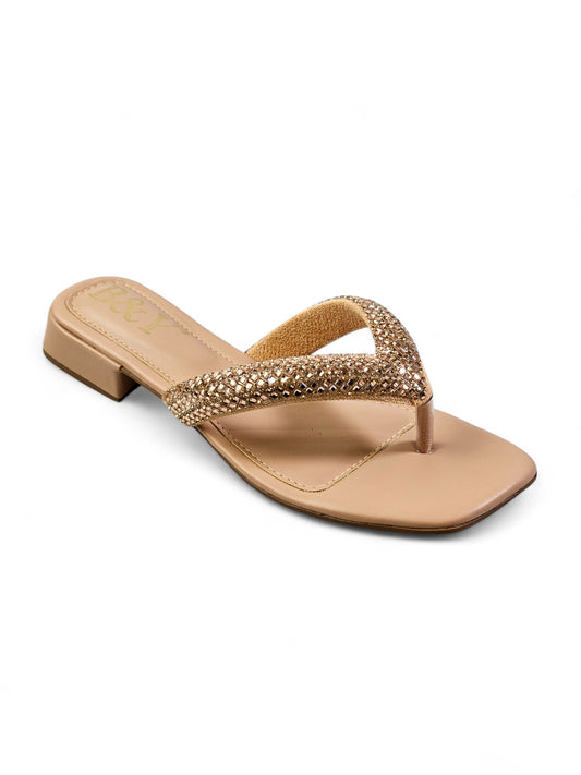 Chinelo 1222 Rosado Com Salto Bloco