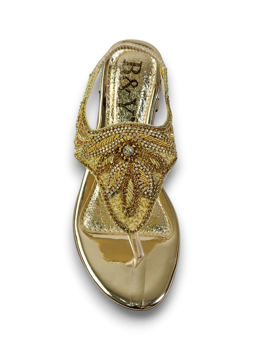 Sandália 9407 Dourado Com Salto Bloco 3cm