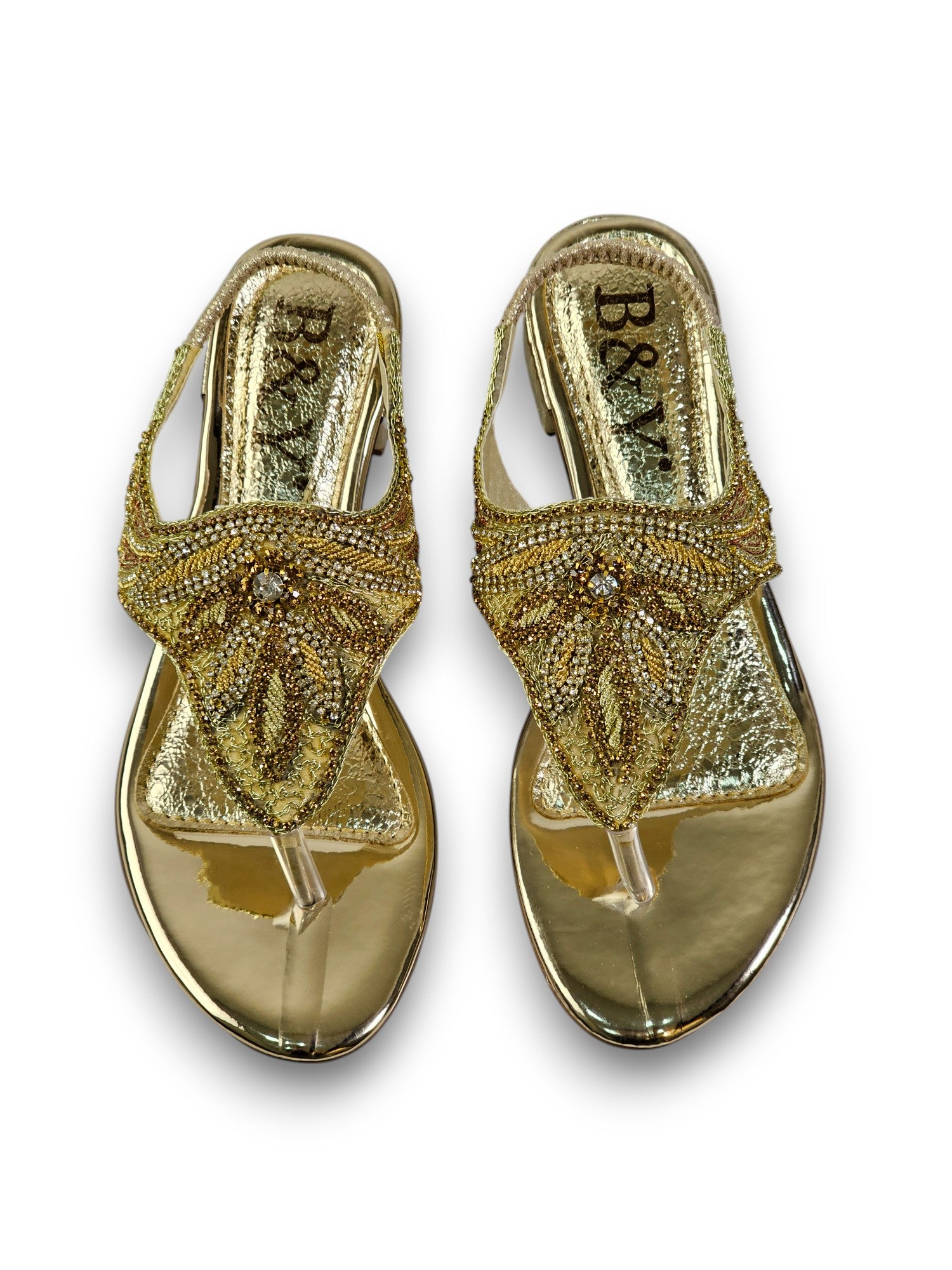 Sandália 9407 Dourado Com Salto Bloco 3cm