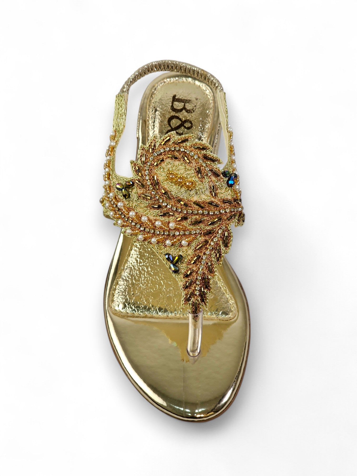 Sandália 9767 Dourado Com Salto Bloco