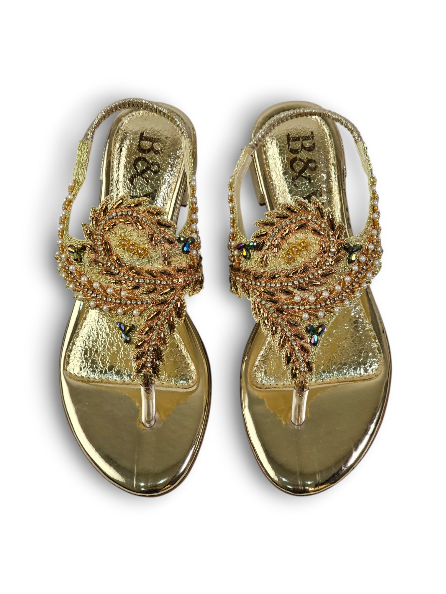 Sandália 9767 Dourado Com Salto Bloco