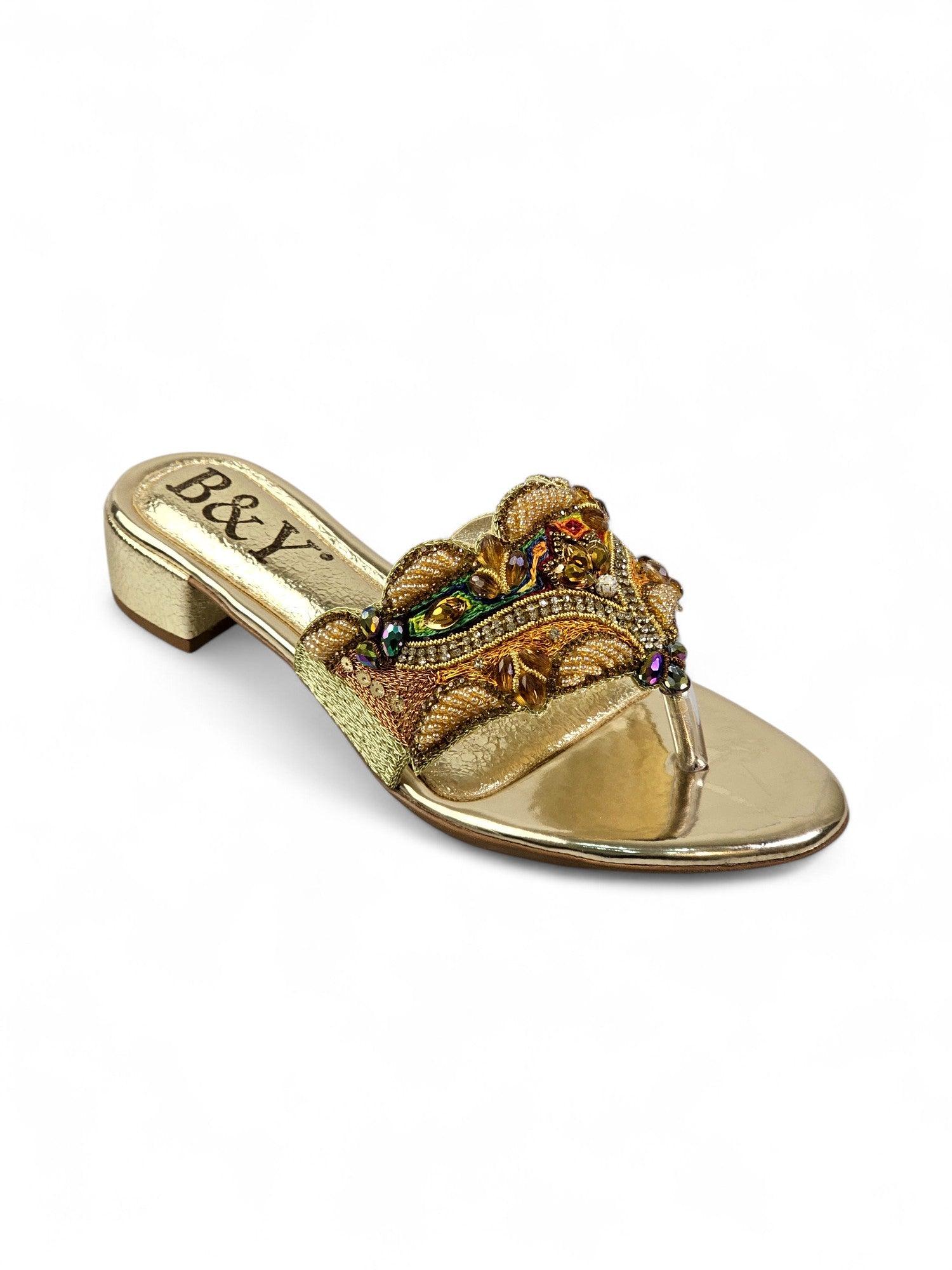 Chinelo 9811 Dourado Salto Bloco