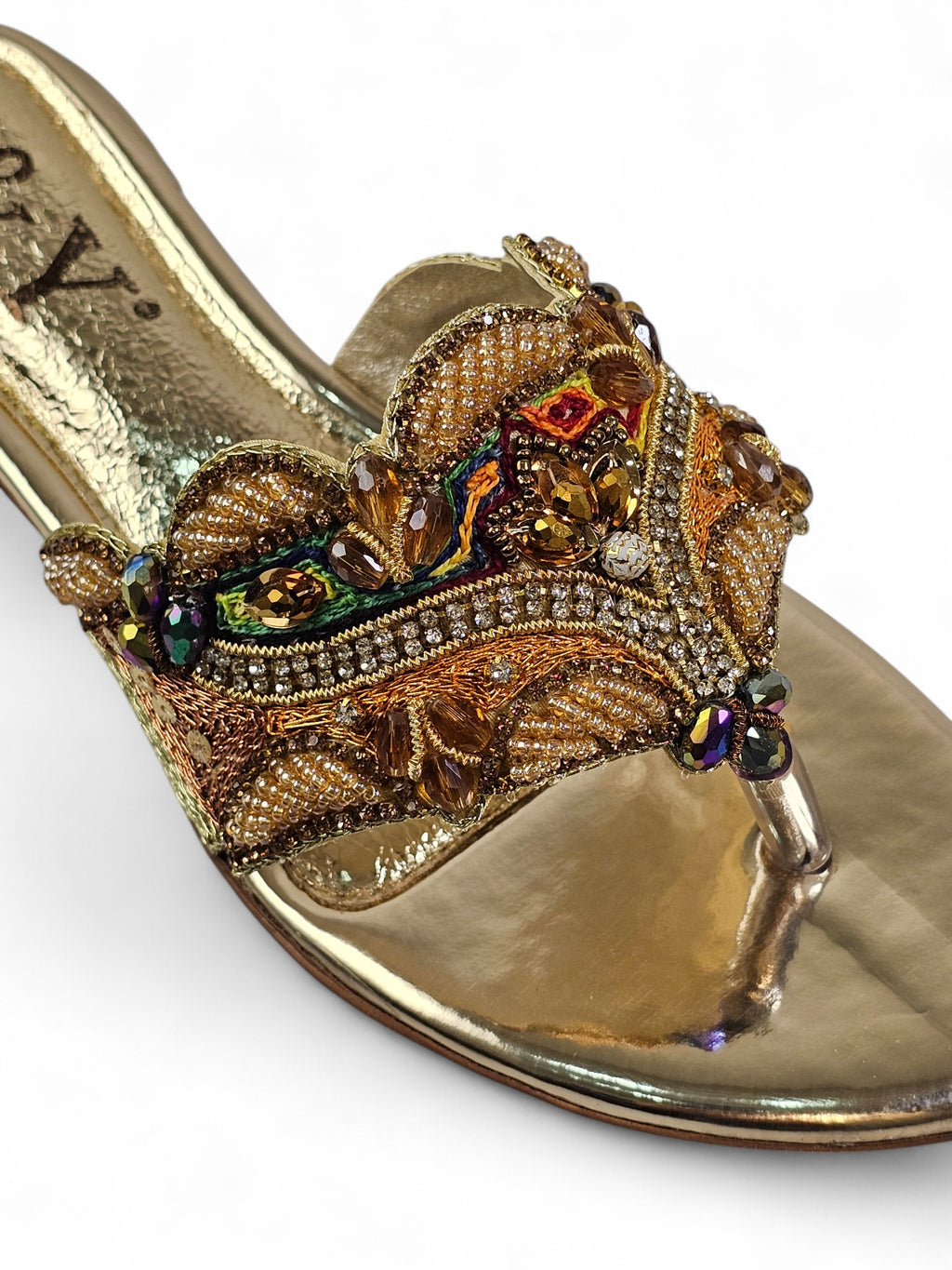 Chinelo 9811 Dourado Salto Bloco