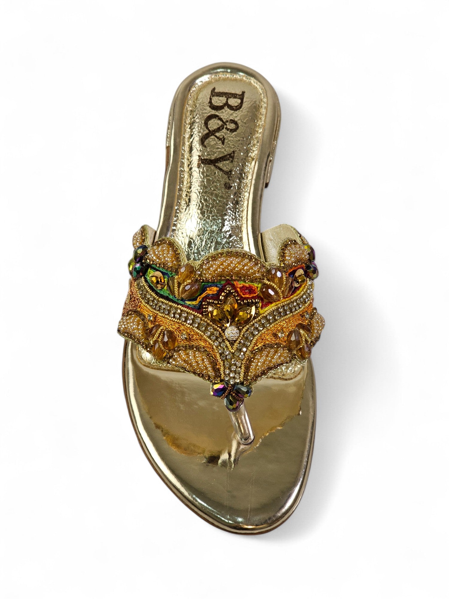 Chinelo 9811 Dourado Salto Bloco