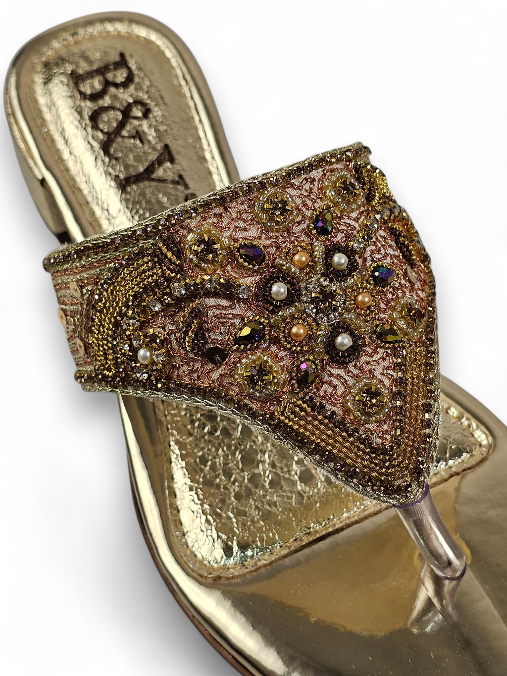 Chinelo 9631 Dourado Salto Bloco