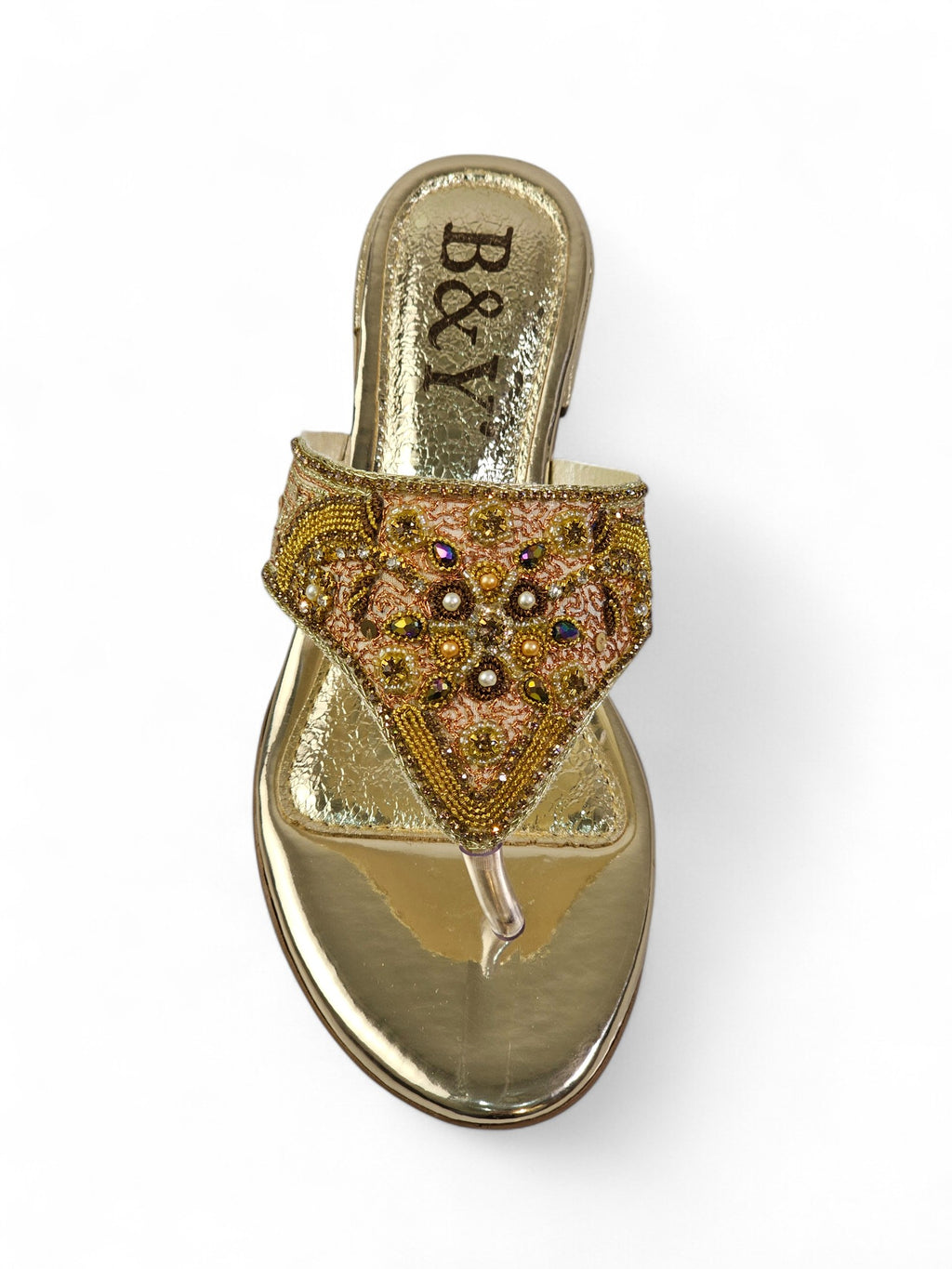 Chinelo 9631 Dourado Salto Bloco