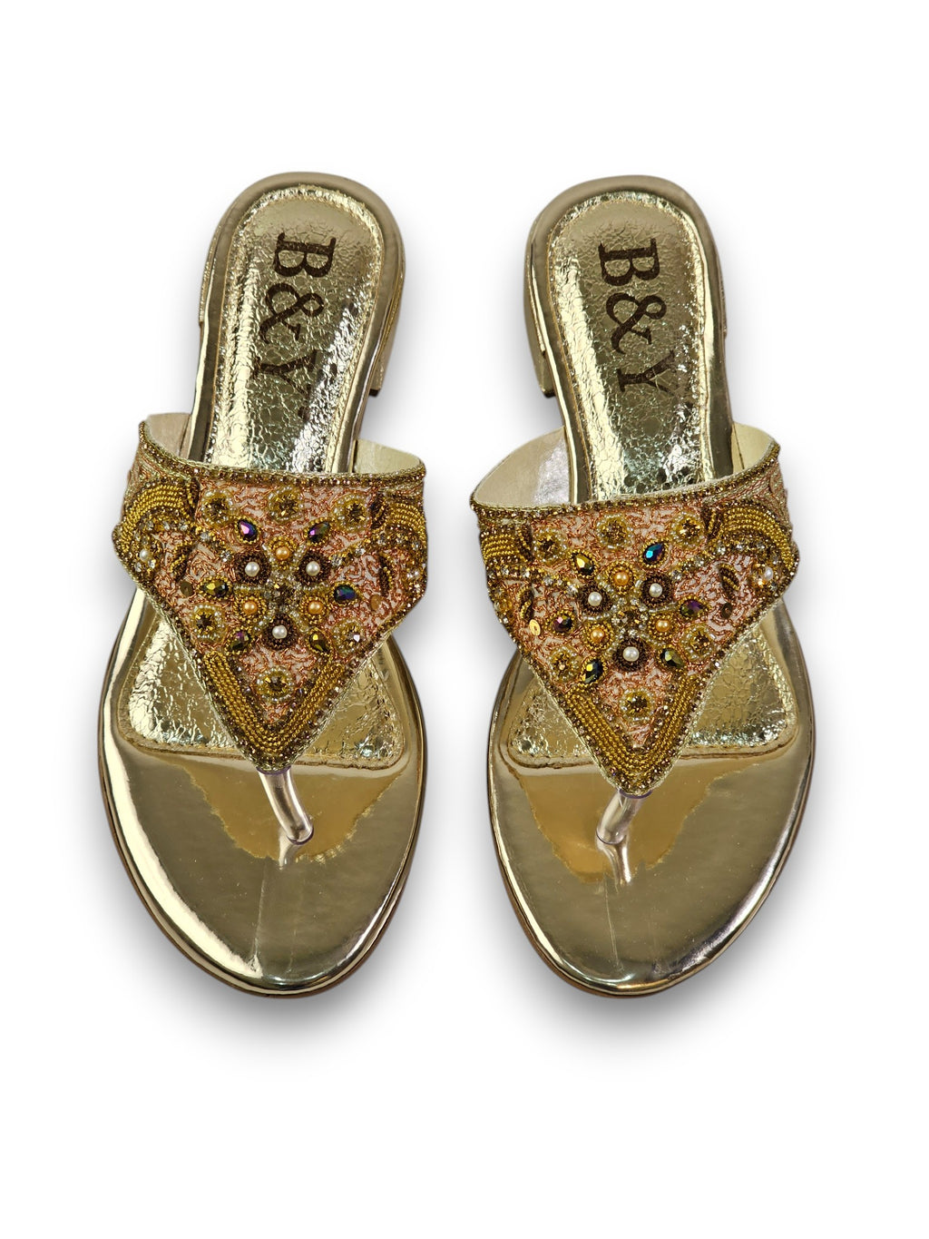 Chinelo 9631 Dourado Salto Bloco