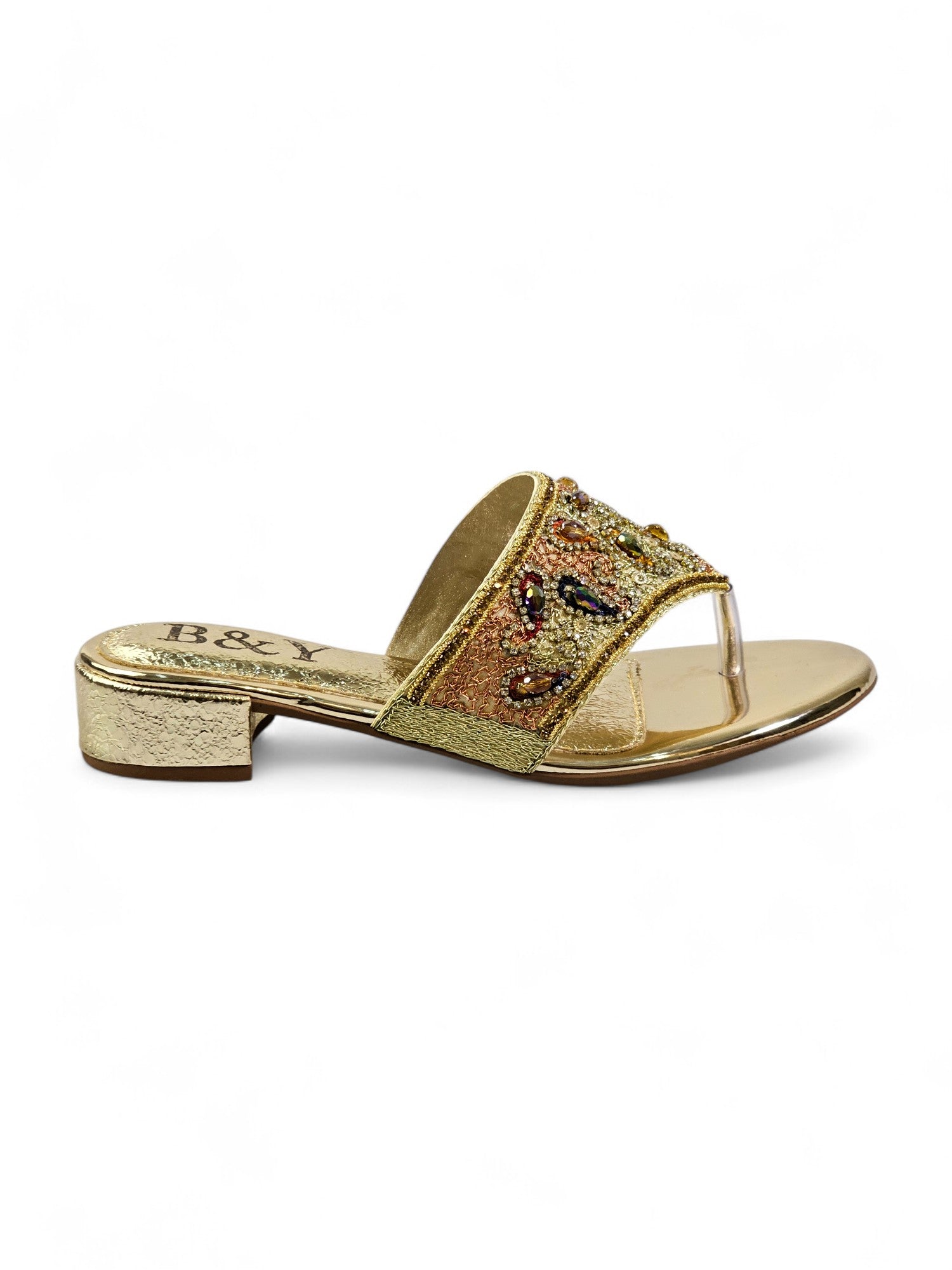 Chinelo 9441 Dourado Salto Bloco