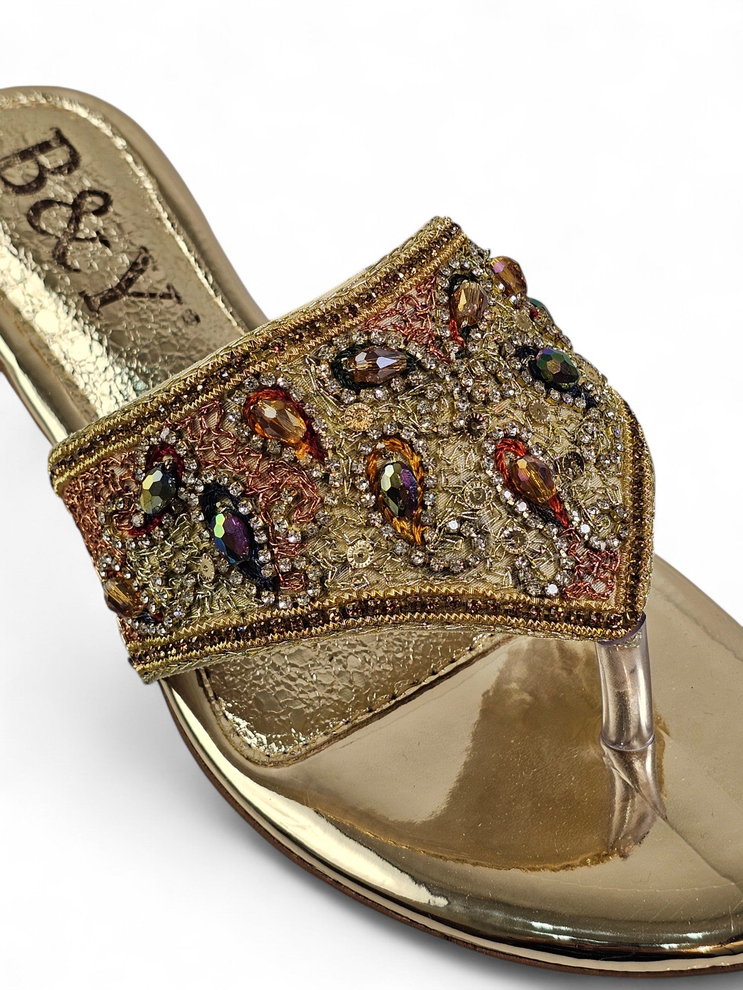 Chinelo 9441 Dourado Salto Bloco