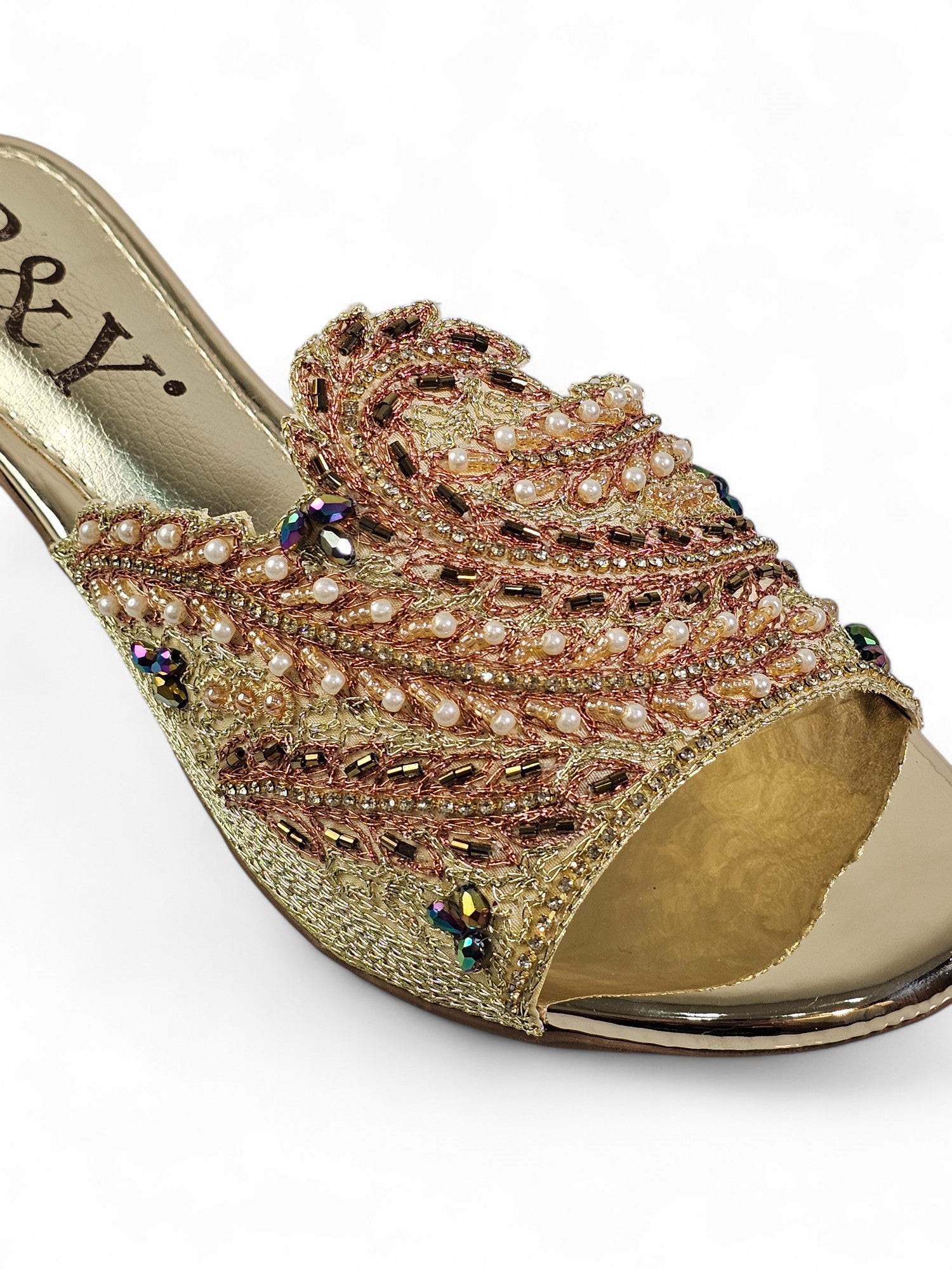 Tamanco 9516 Dourado Salto Bloco