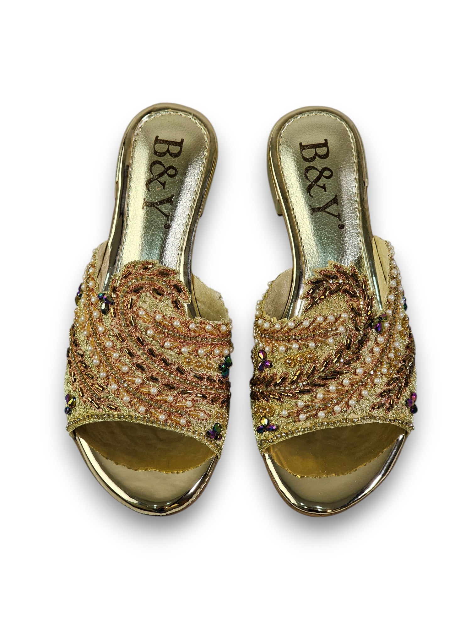 Tamanco 9516 Dourado Salto Bloco