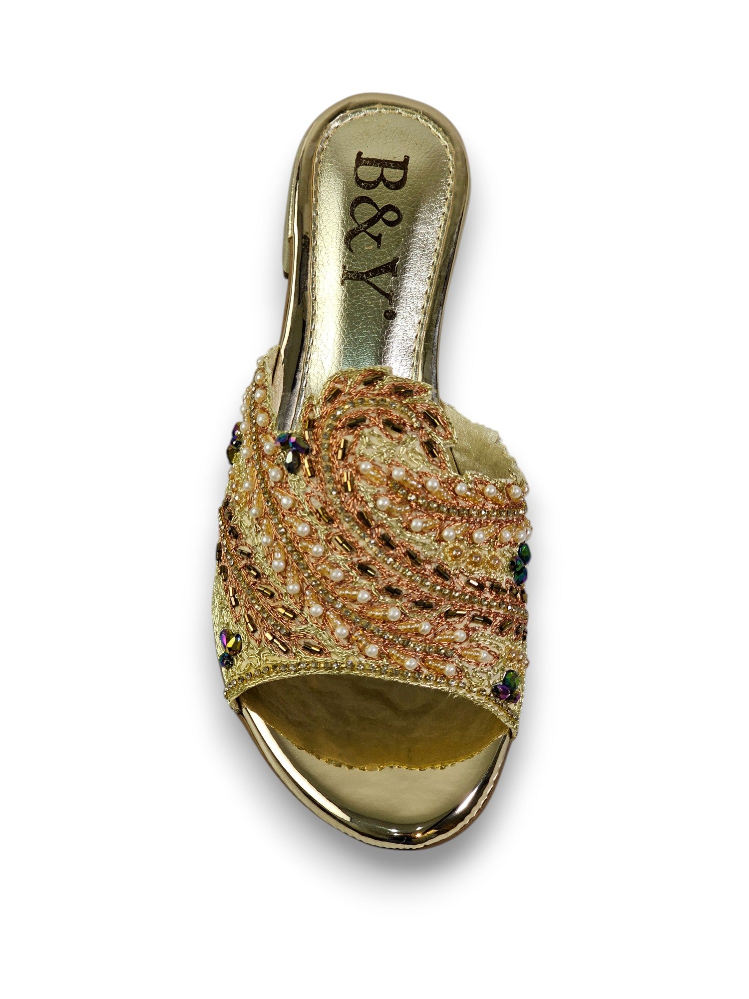 Tamanco 9516 Dourado Salto Bloco