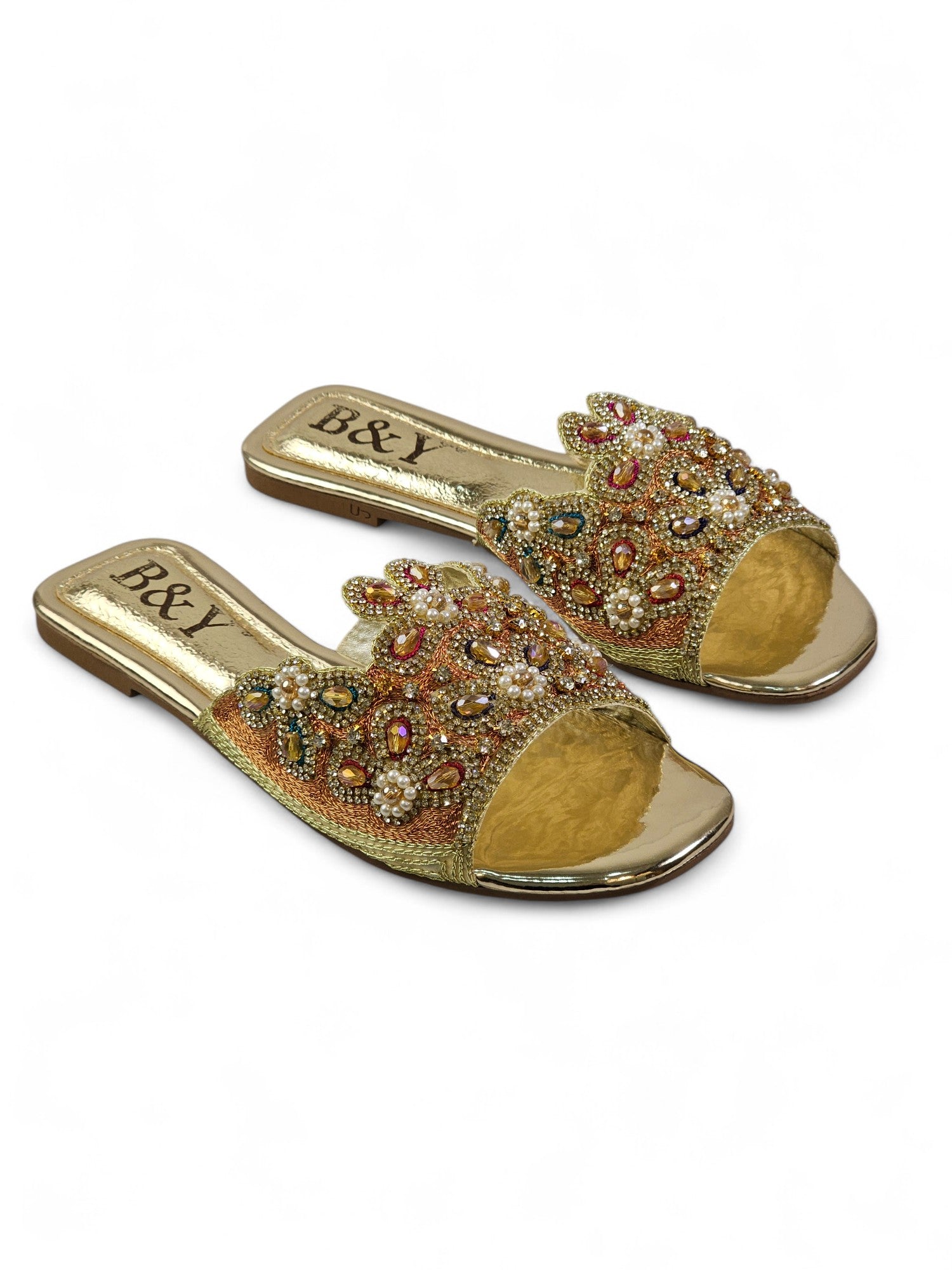 Tamanco 9209 Dourado Sem Salto