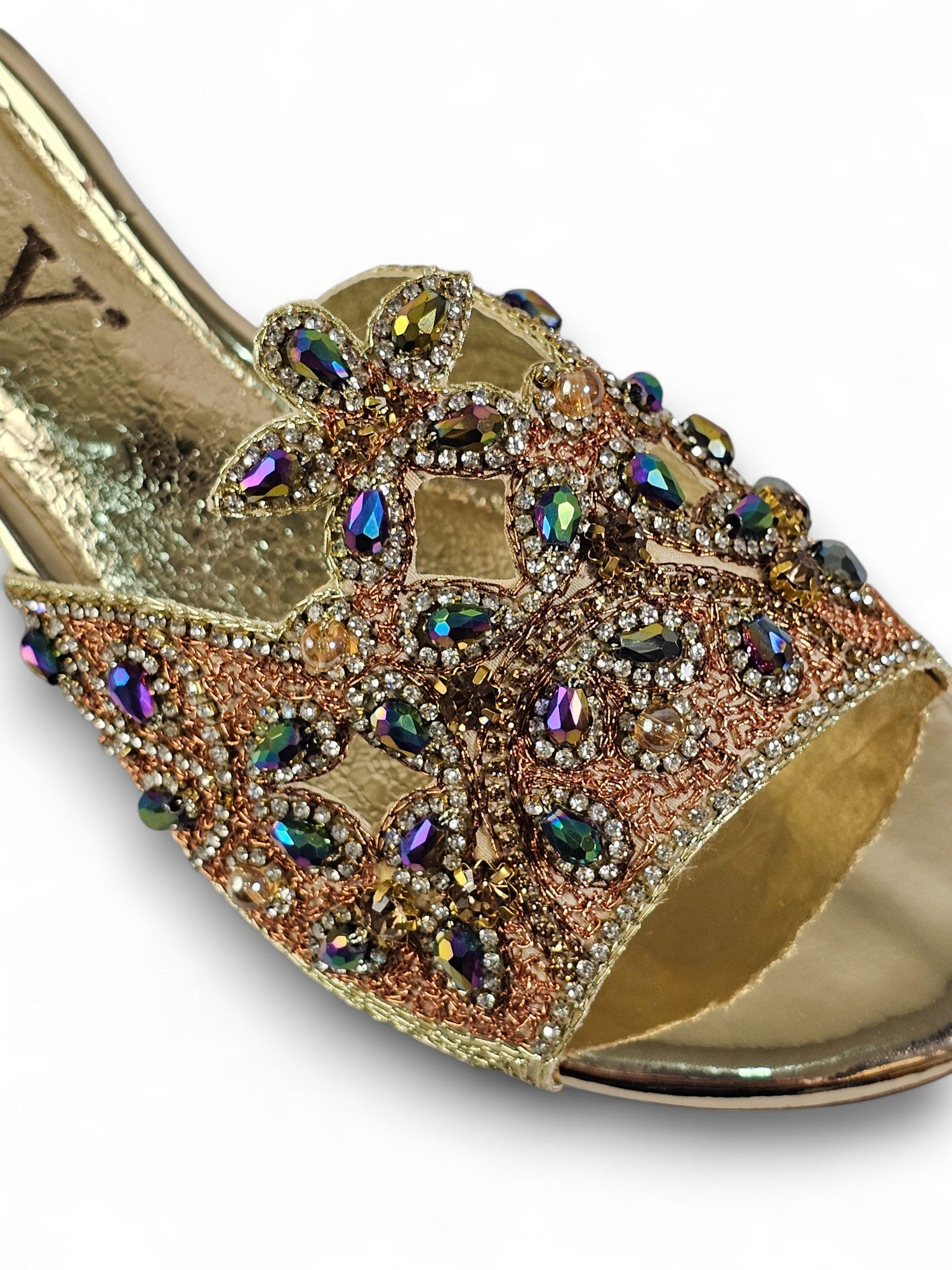 Tamanco 9200 Dourado Salto Bloco