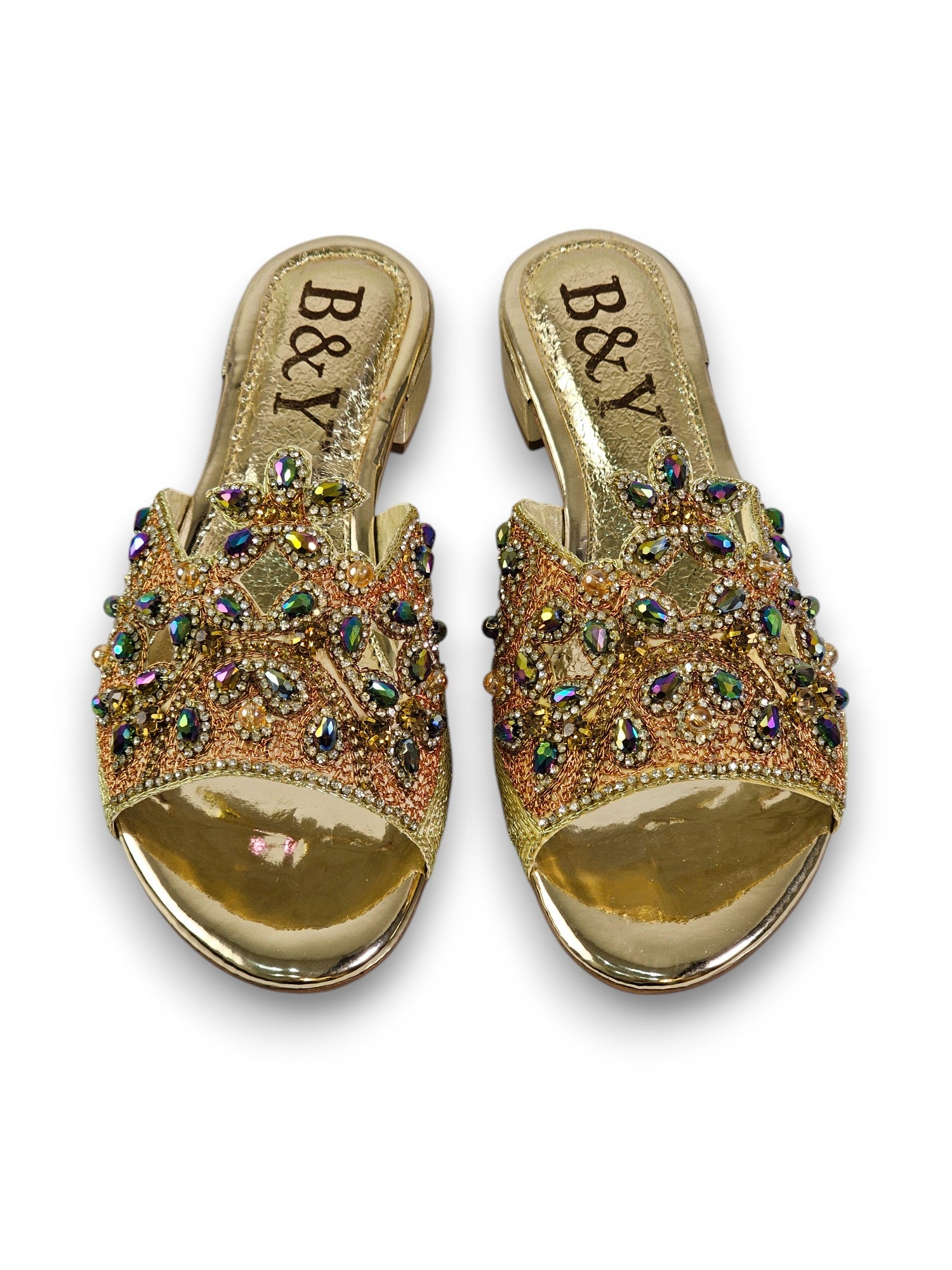 Tamanco 9200 Dourado Salto Bloco