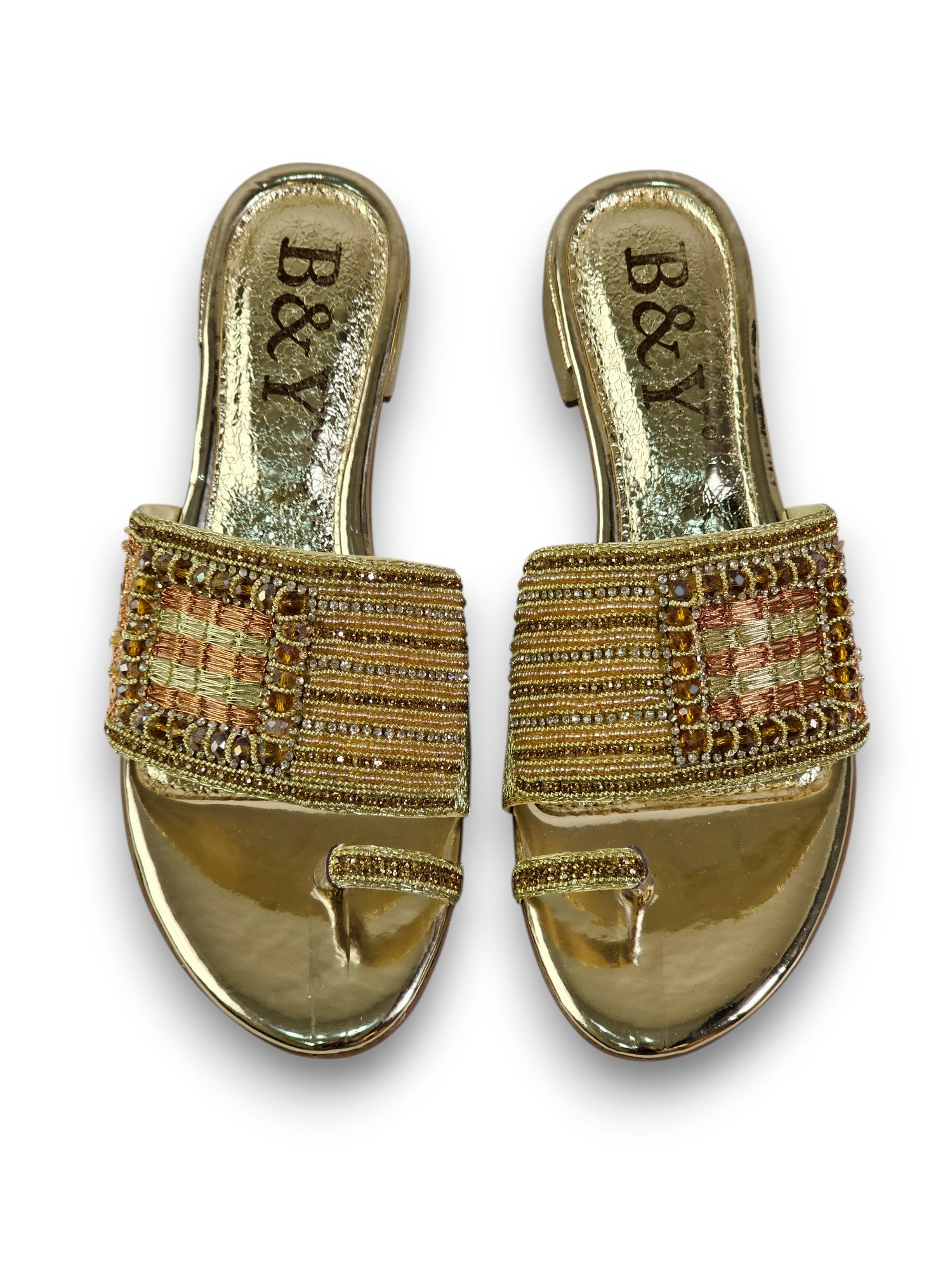 Tamanco 9434 Dourado Salto Bloco