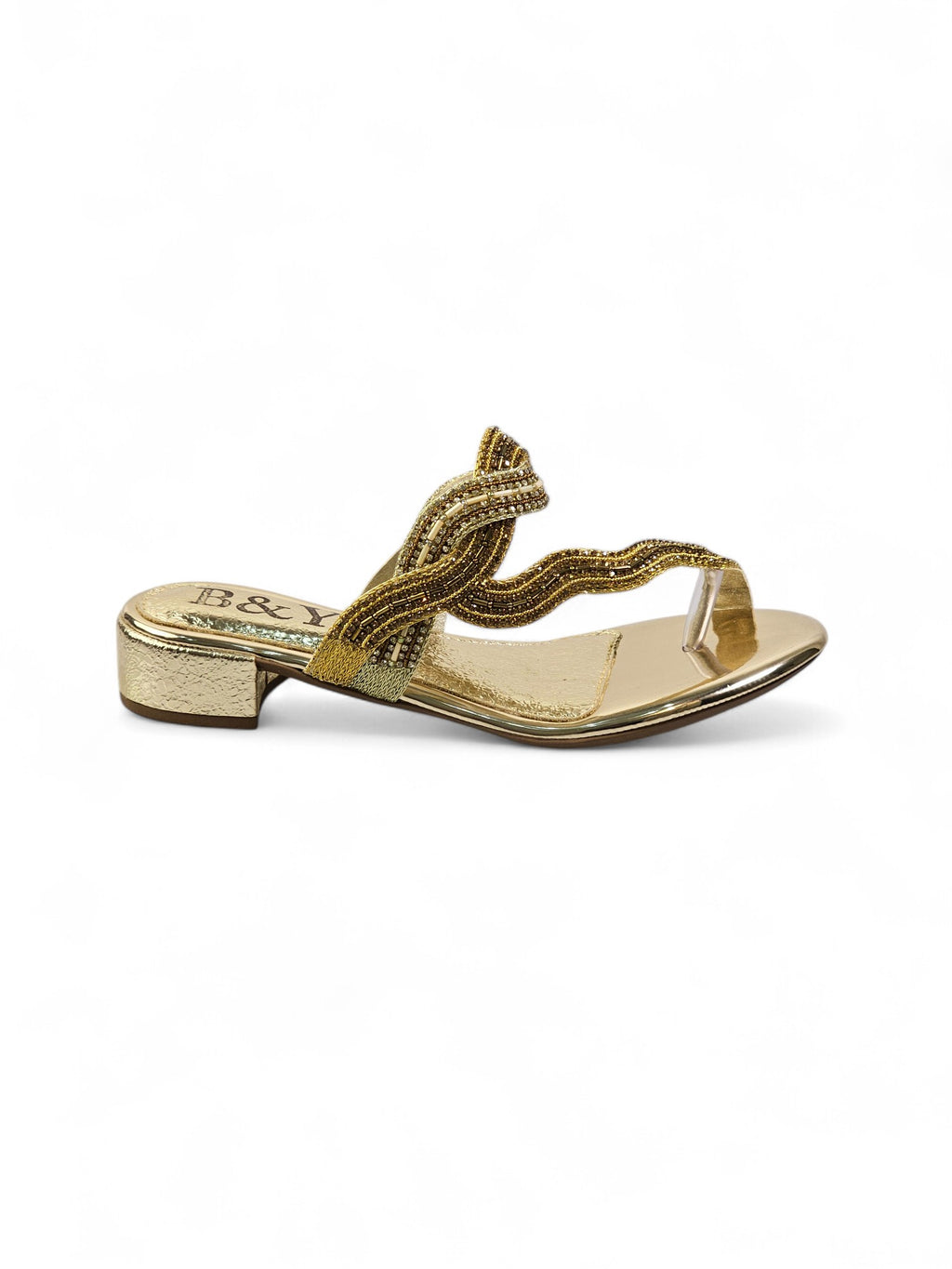 Tamanco 9617 Dourado Salto Bloco