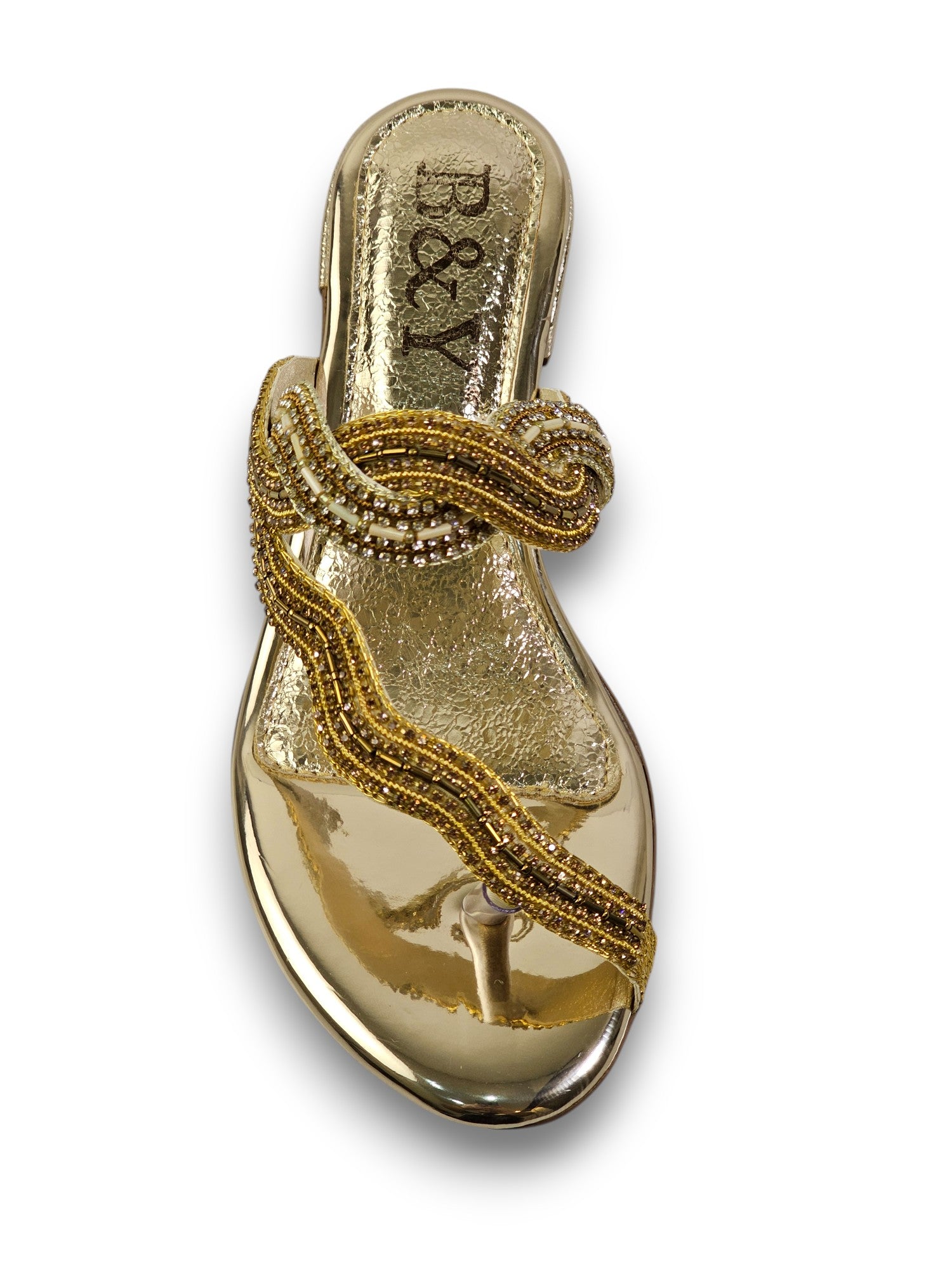 Tamanco 9617 Dourado Salto Bloco