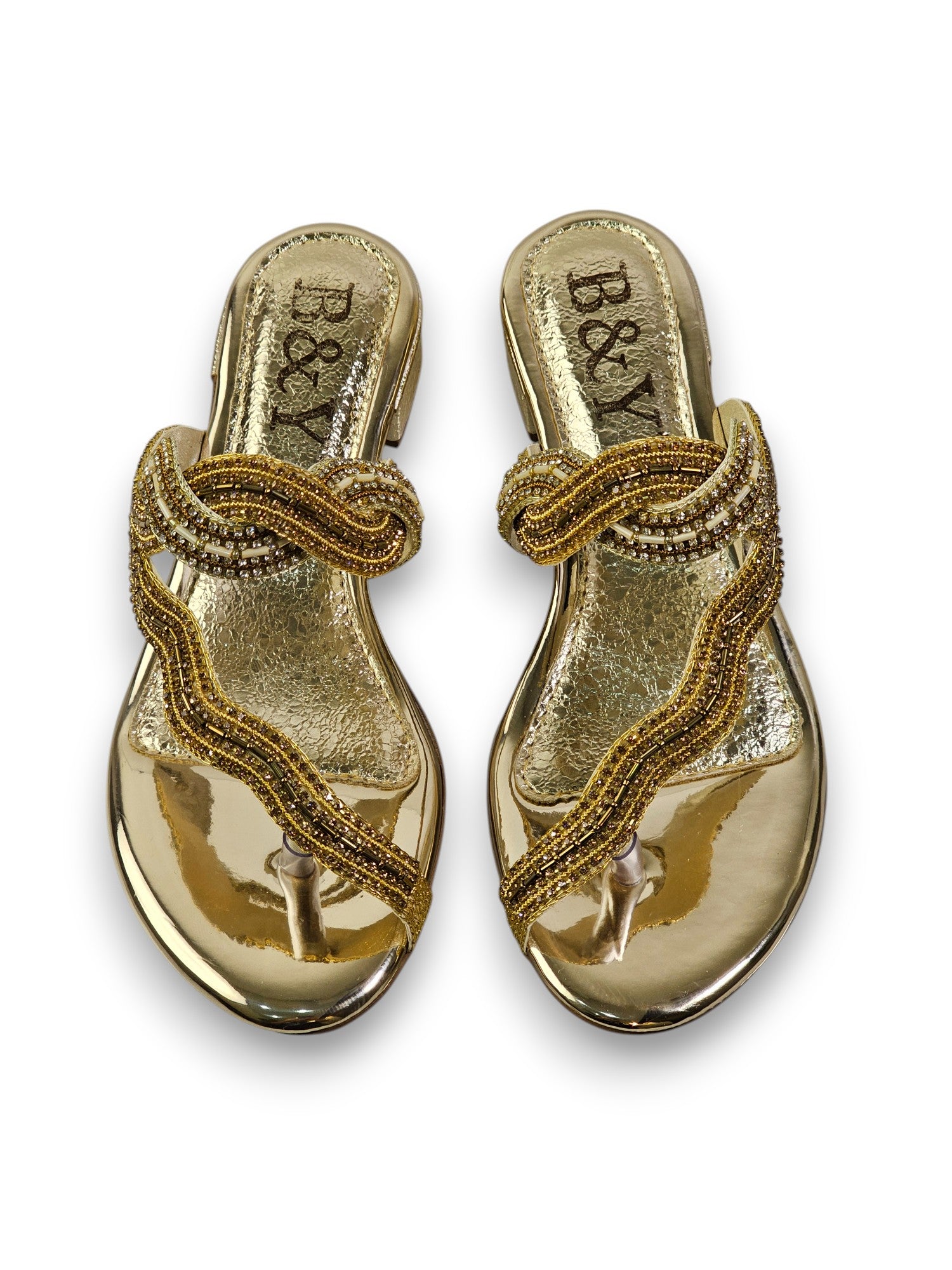 Tamanco 9617 Dourado Salto Bloco