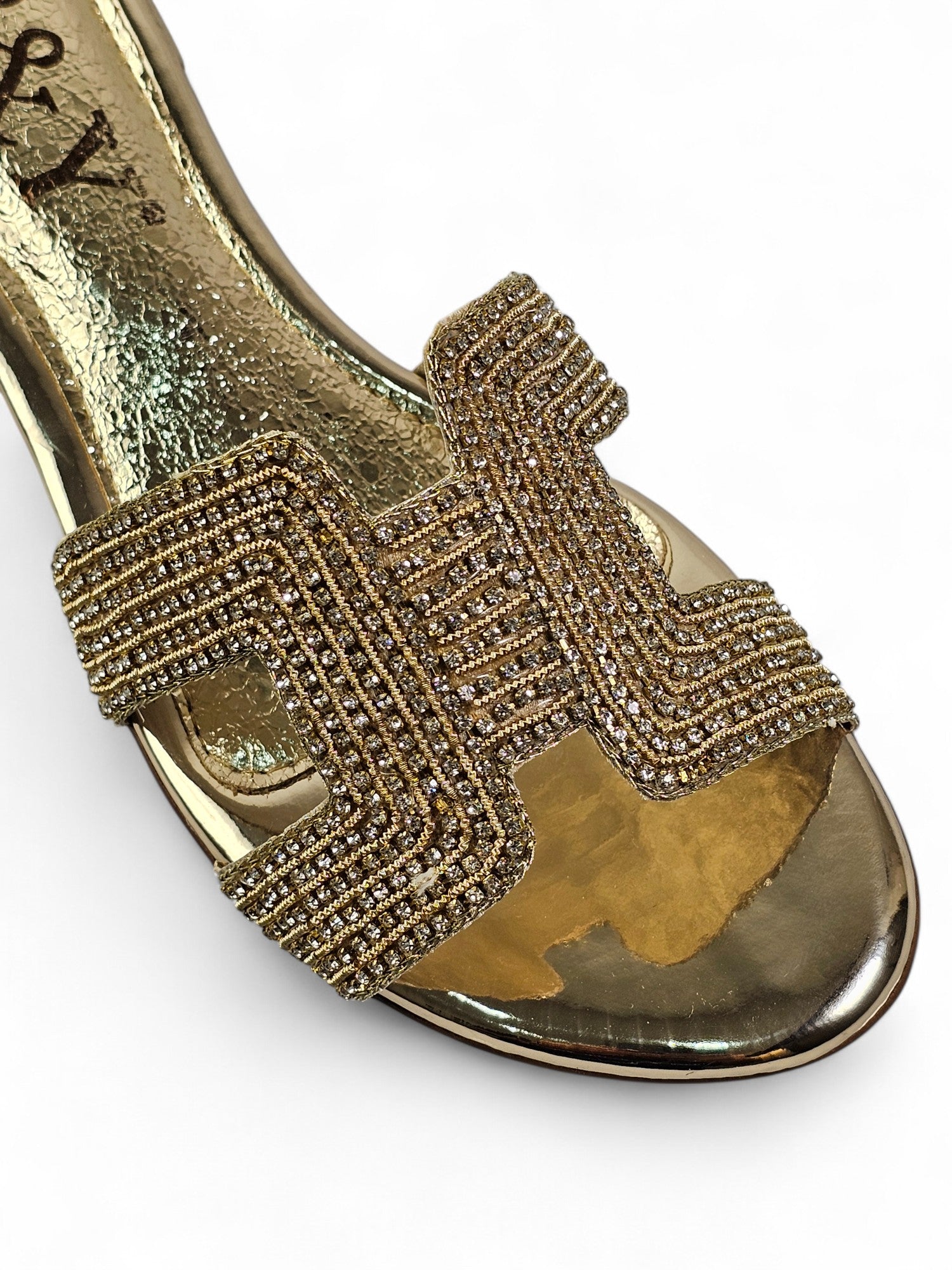 Tamanco 9575 Dourado Salto Bloco