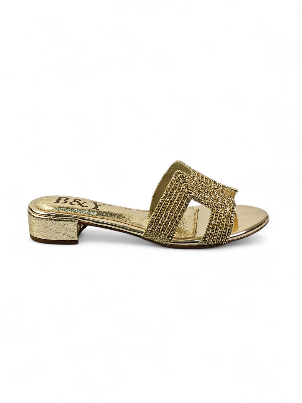 Tamanco 9575 Dourado Salto Bloco